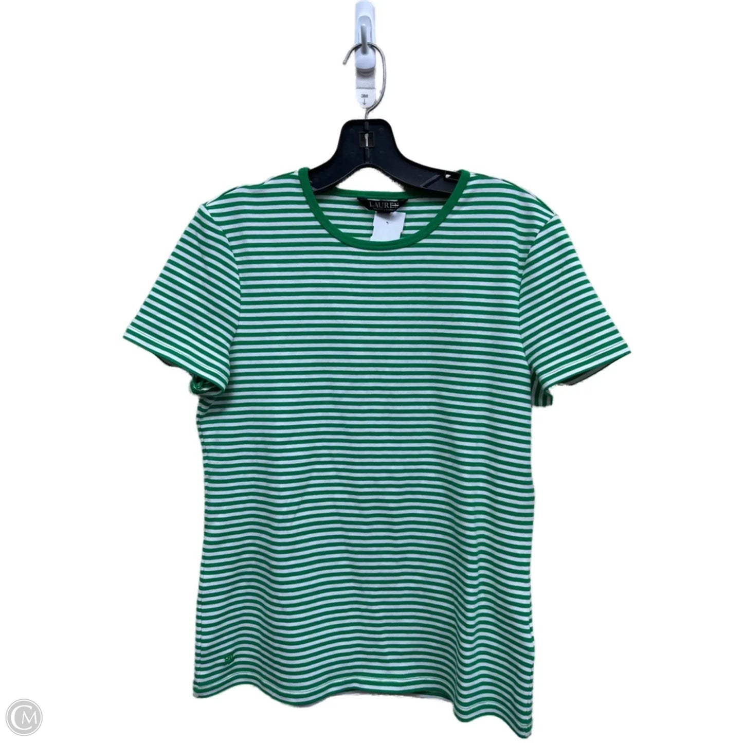 Top Short Sleeve By Ralph Lauren In Striped Pattern, Size: L