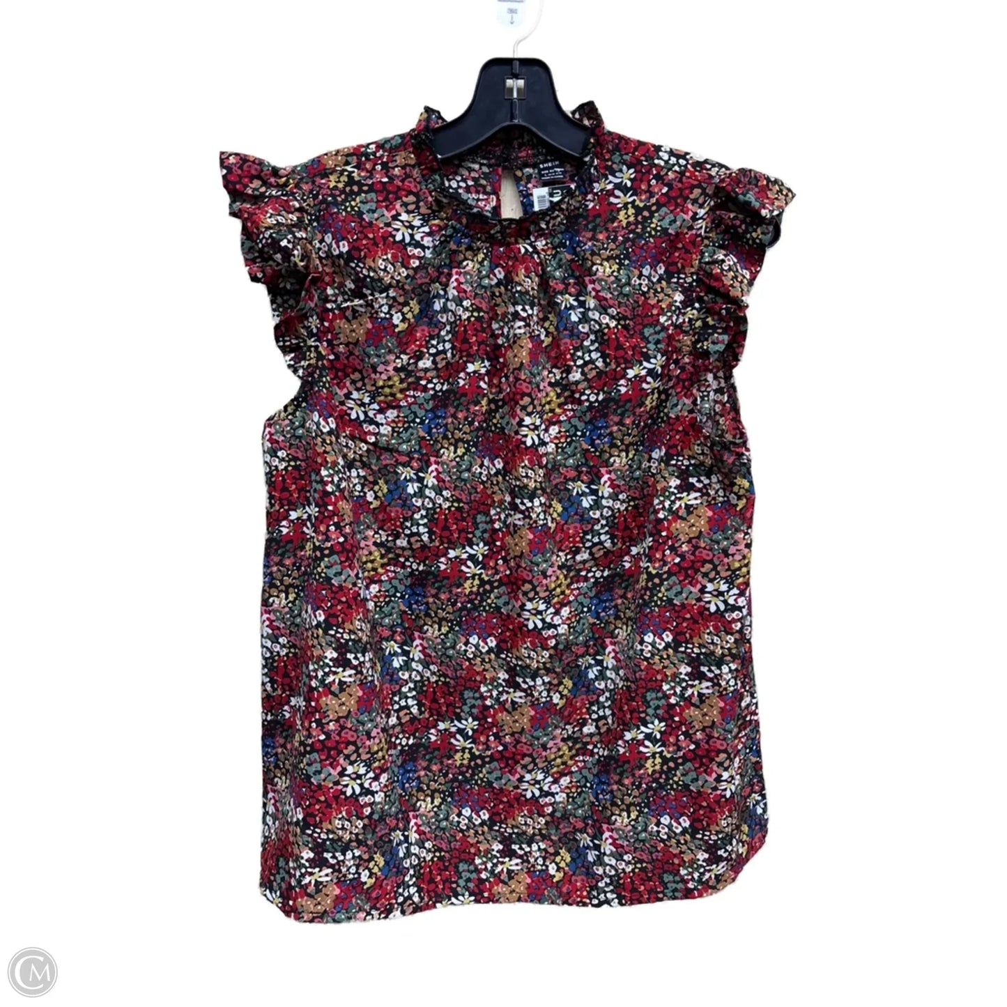 Top Sleeveless By Shein In Floral Print, Size: L