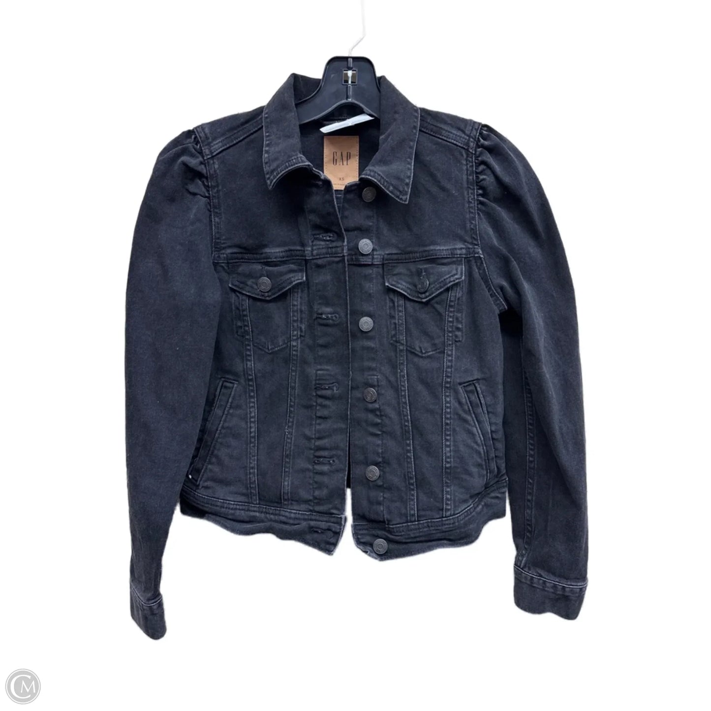 Jacket Denim By Gap In Black Denim, Size: Xxsp