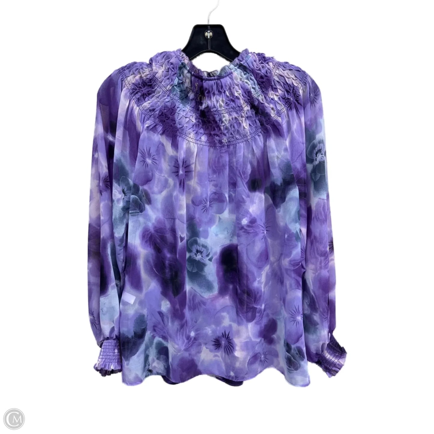 Top Long Sleeve By White House Black Market In Purple, Size: S
