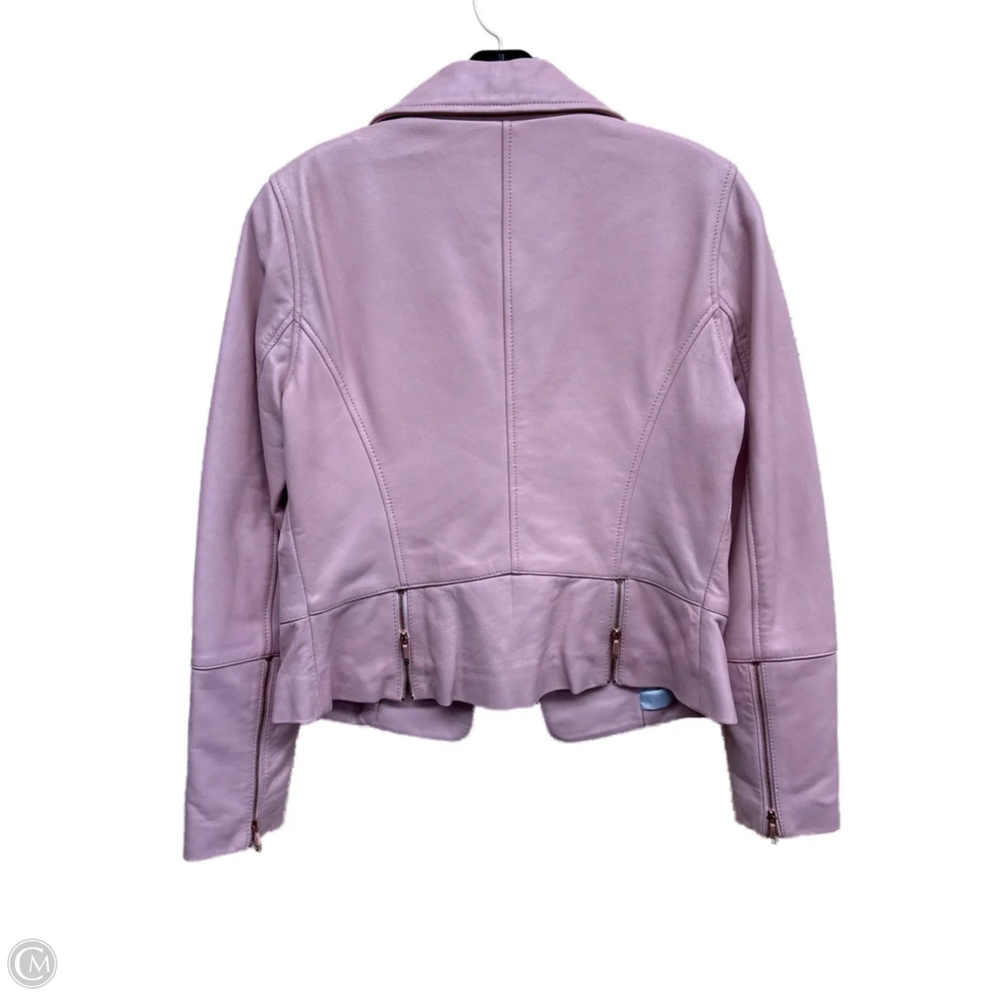 Jacket Moto Leather By Ted Baker In Pink, Size: S