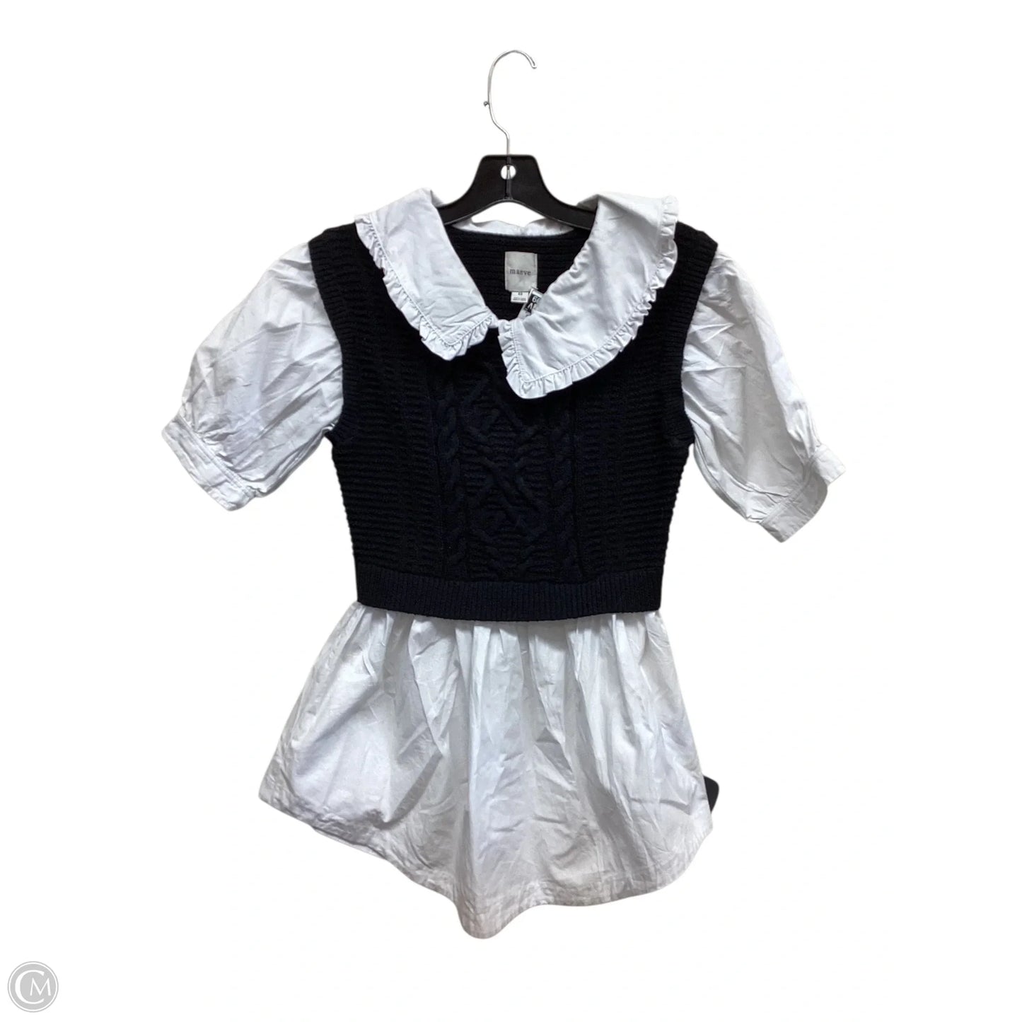 Top Short Sleeve By Maeve In Black & White, Size: Xs