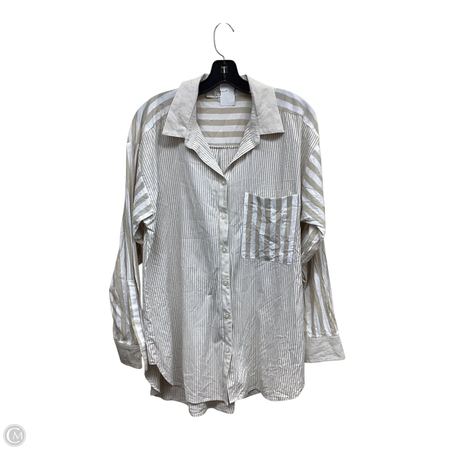 Top Long Sleeve By Loft In Striped Pattern, Size: L