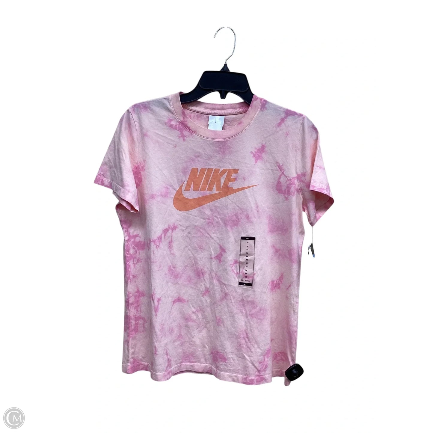 Athletic Top Short Sleeve By Nike In Pink, Size: M