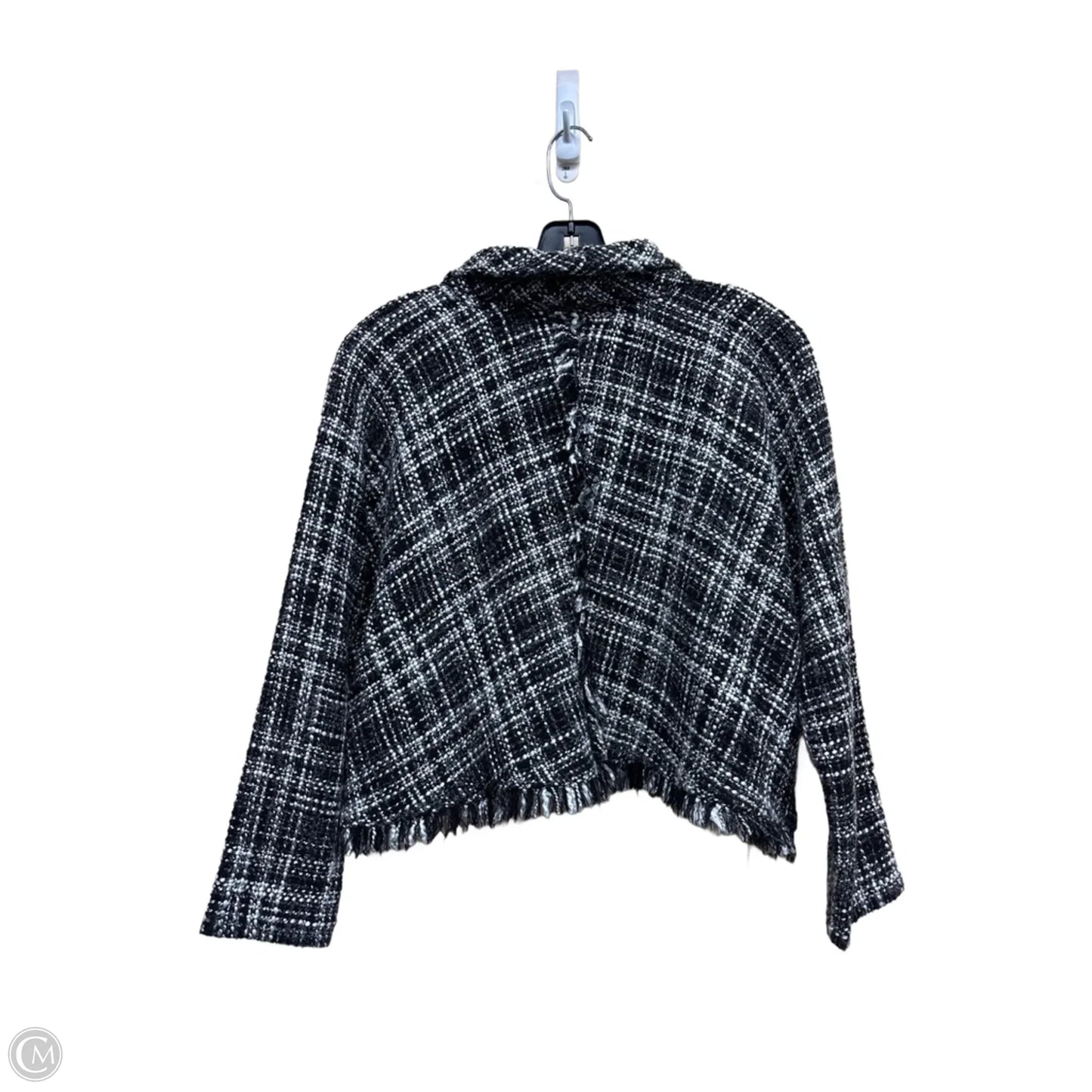 Top Long Sleeve By Zara In Black & White, Size: M