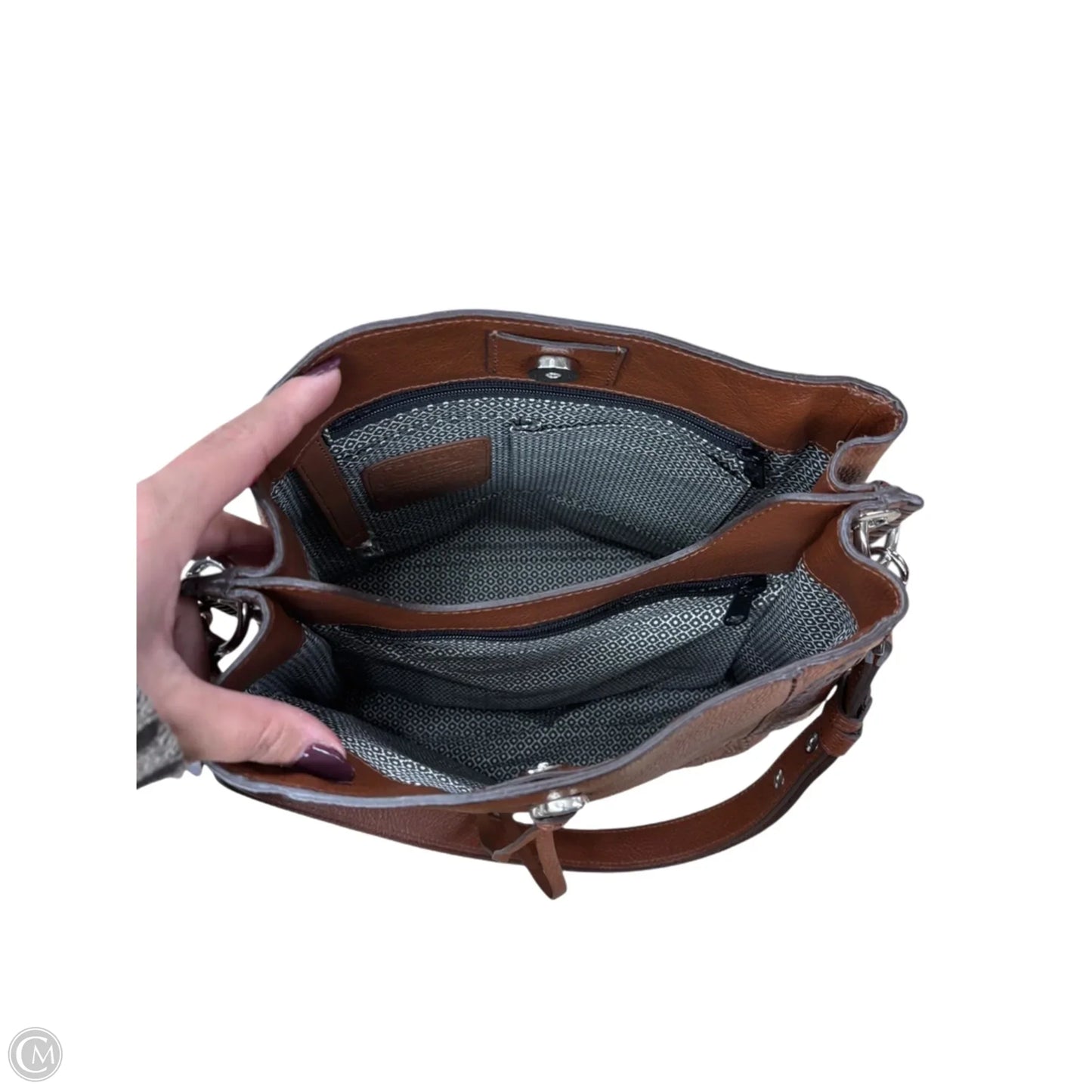 Handbag Leather By Brighton, Size: Medium