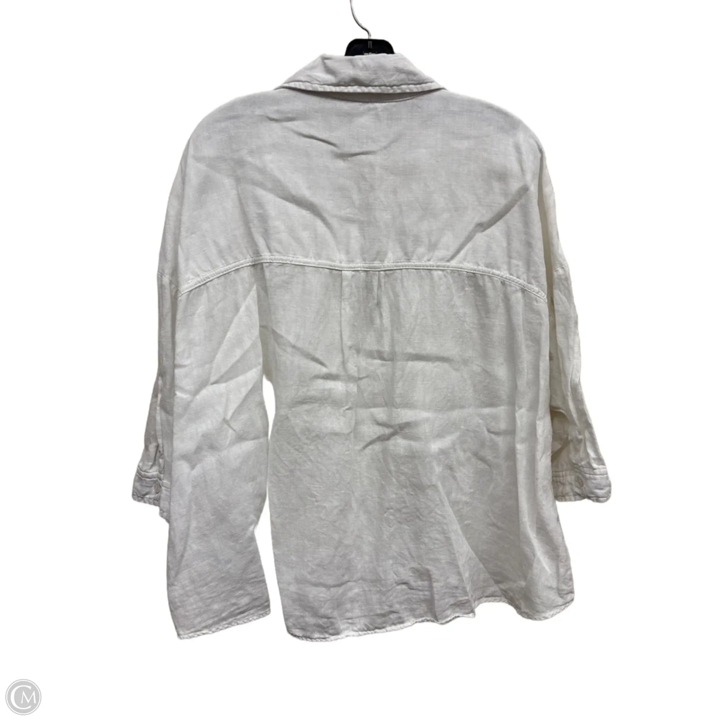 Top Long Sleeve By Kut In White, Size: L