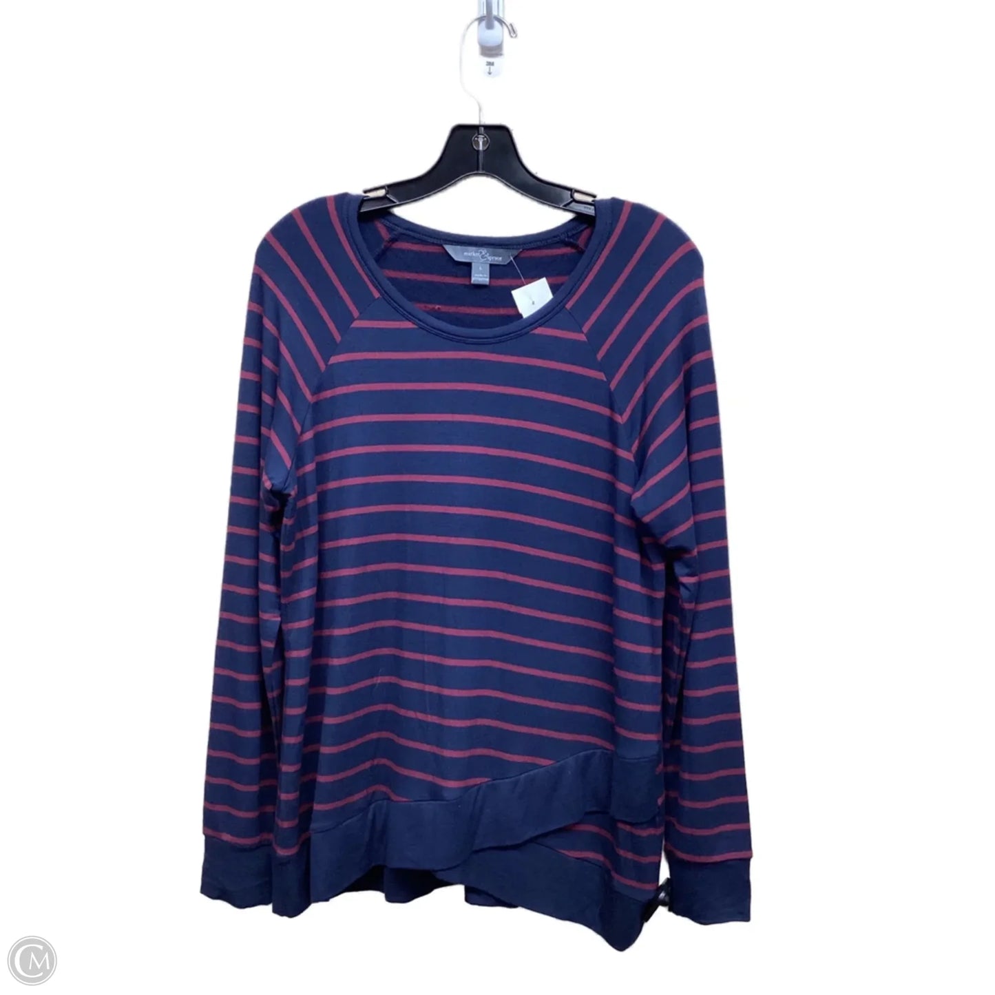 Top Long Sleeve By Market & Spruce In Striped Pattern, Size: L