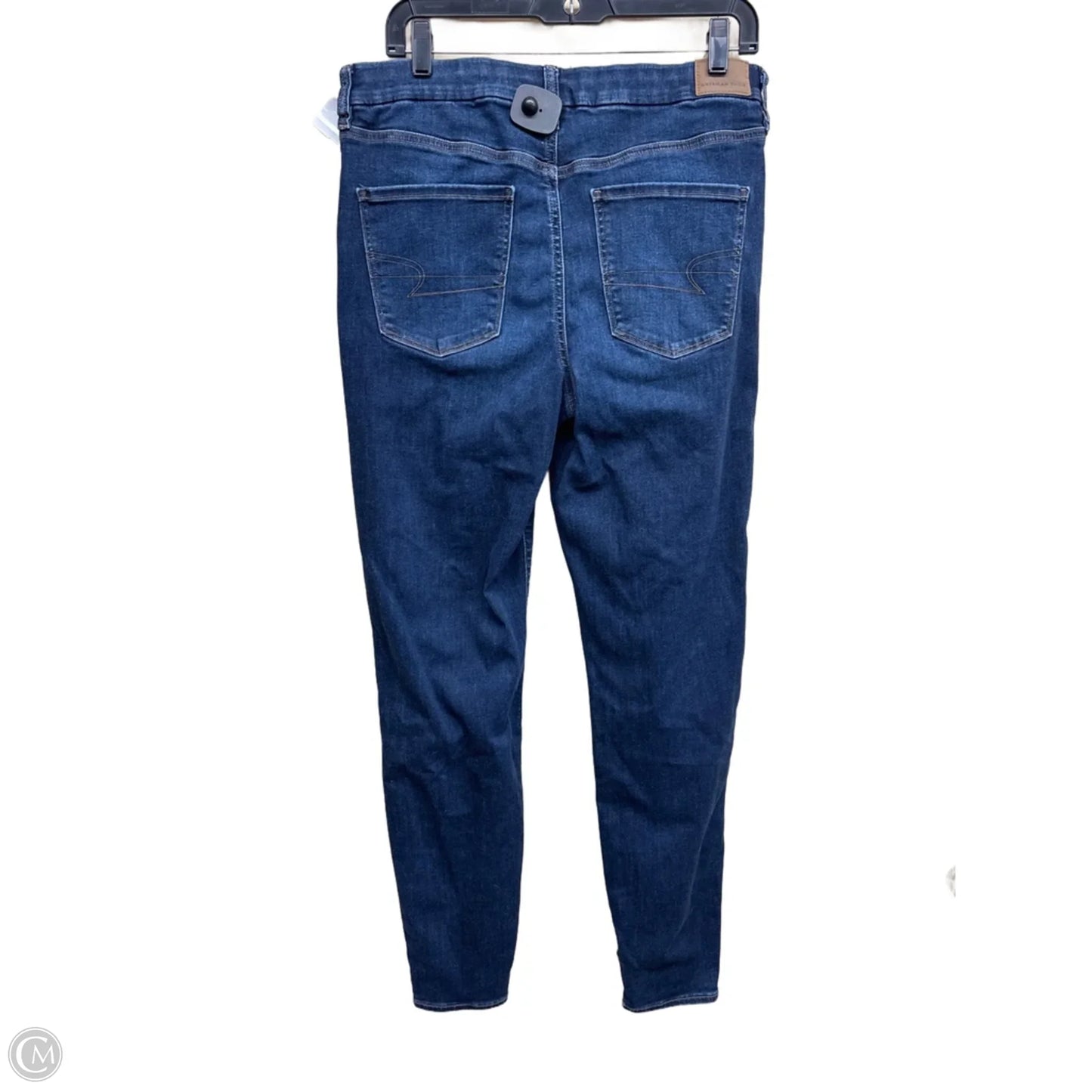 Jeans Skinny By American Eagle In Blue Denim, Size: 14
