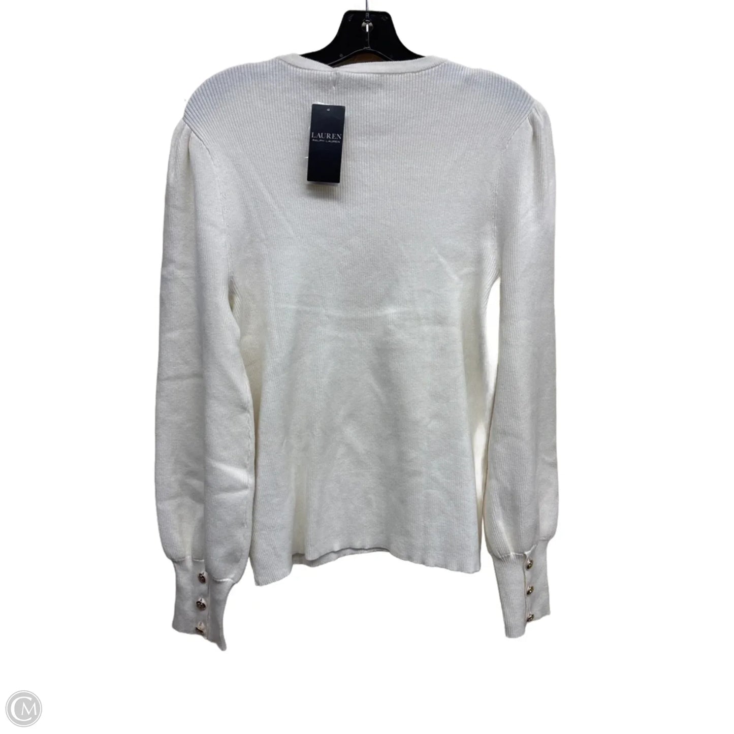 Top Long Sleeve By Lauren By Ralph Lauren In Cream, Size: Xl
