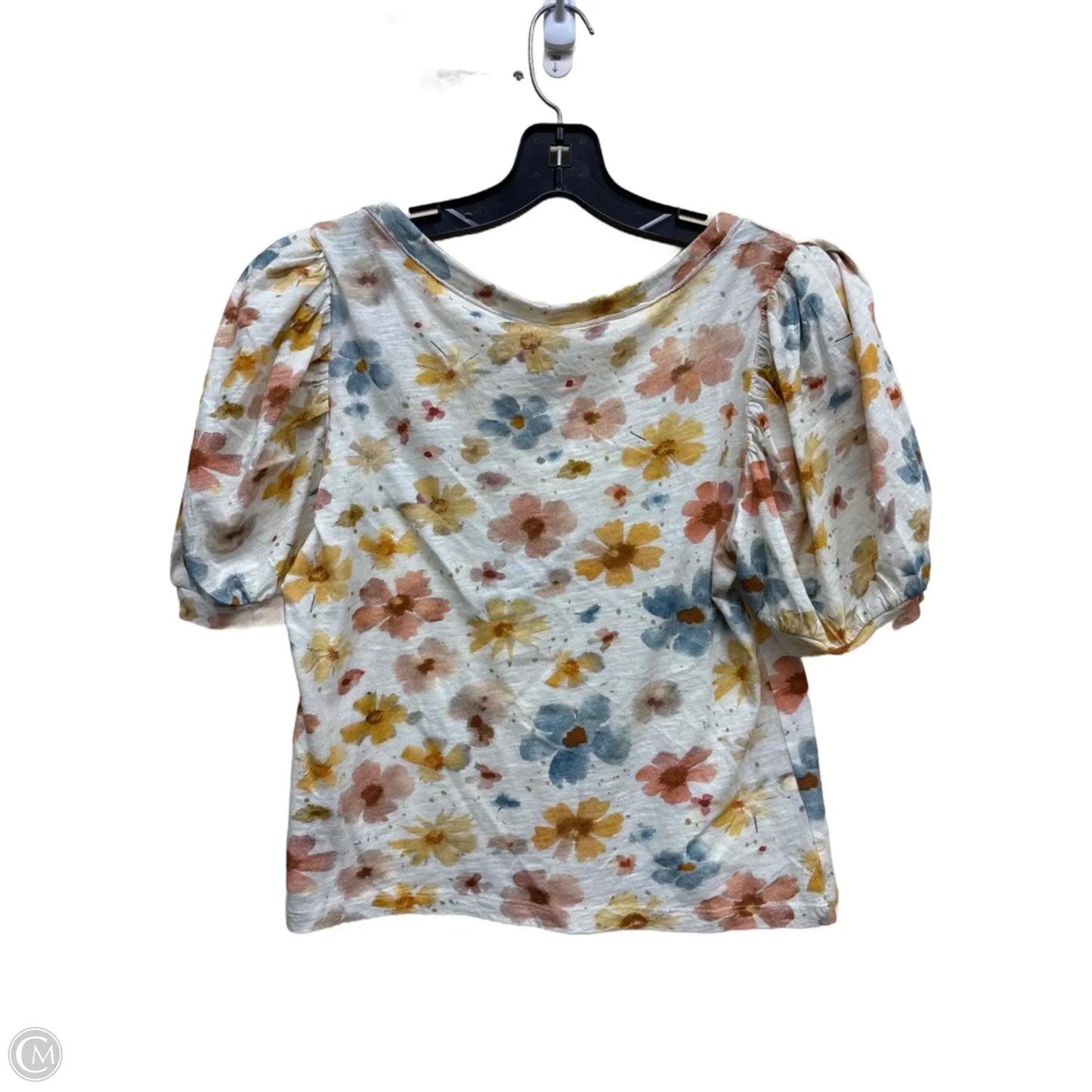 Top Short Sleeve By Anthropologie In Floral Print, Size: M
