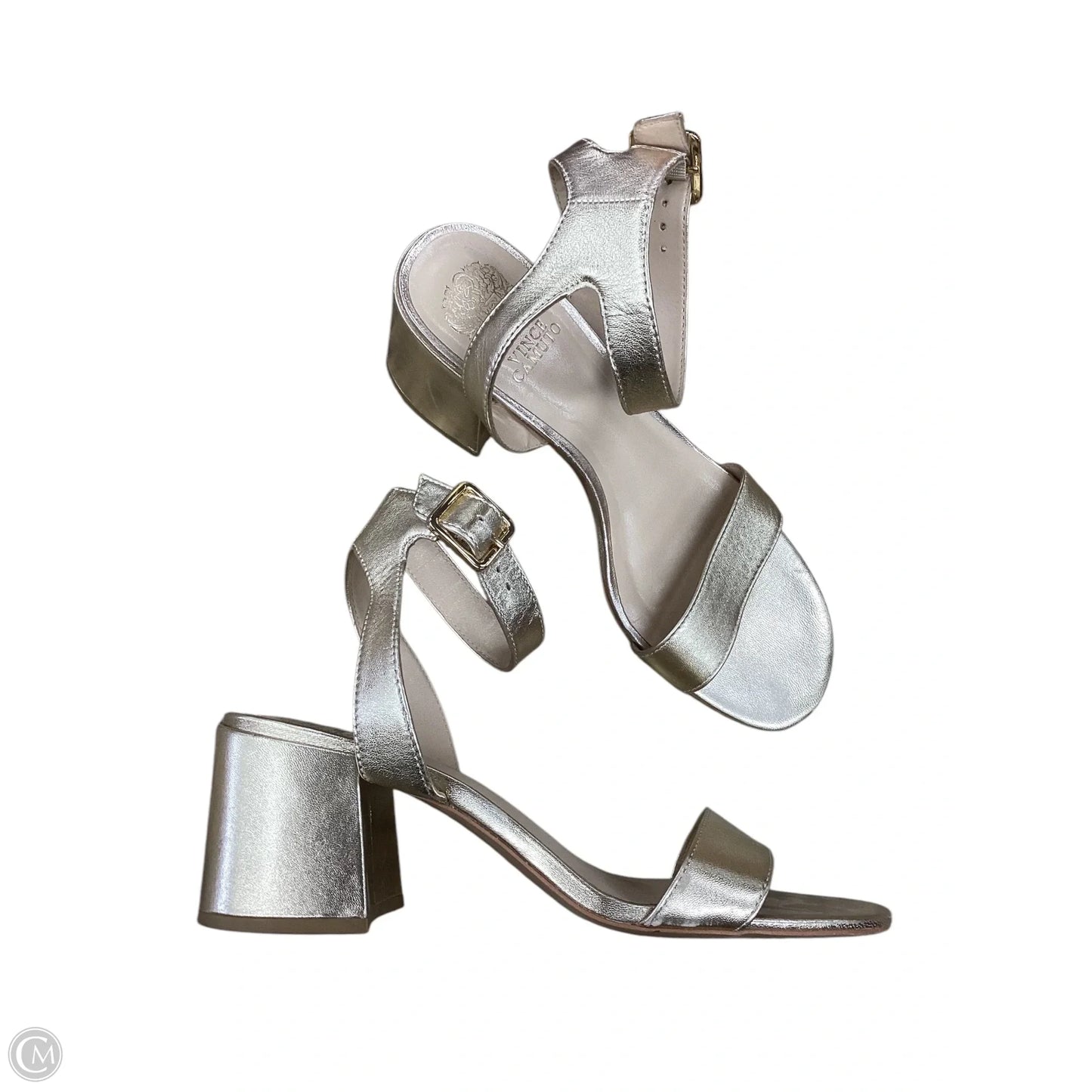 Sandals Heels Block By Vince Camuto In Gold, Size: 8.5