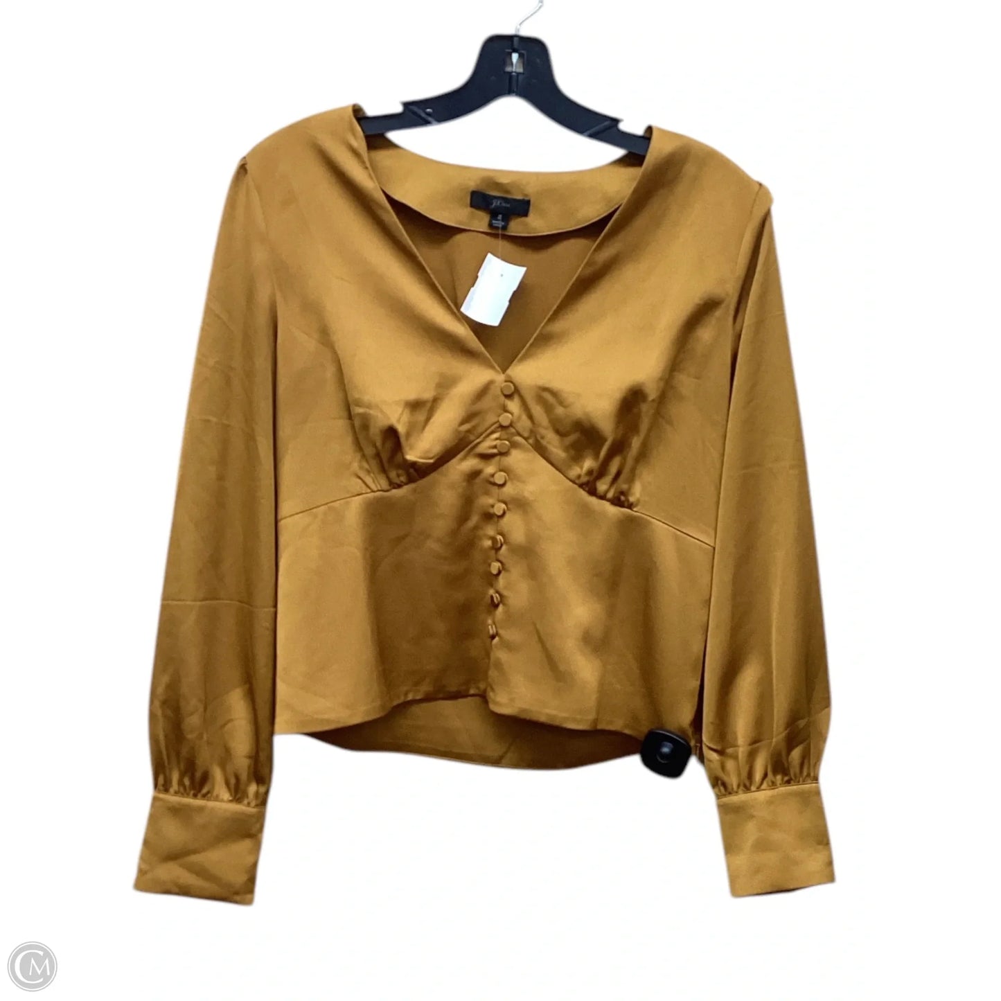 Top Long Sleeve By J. Crew In Gold, Size: 2