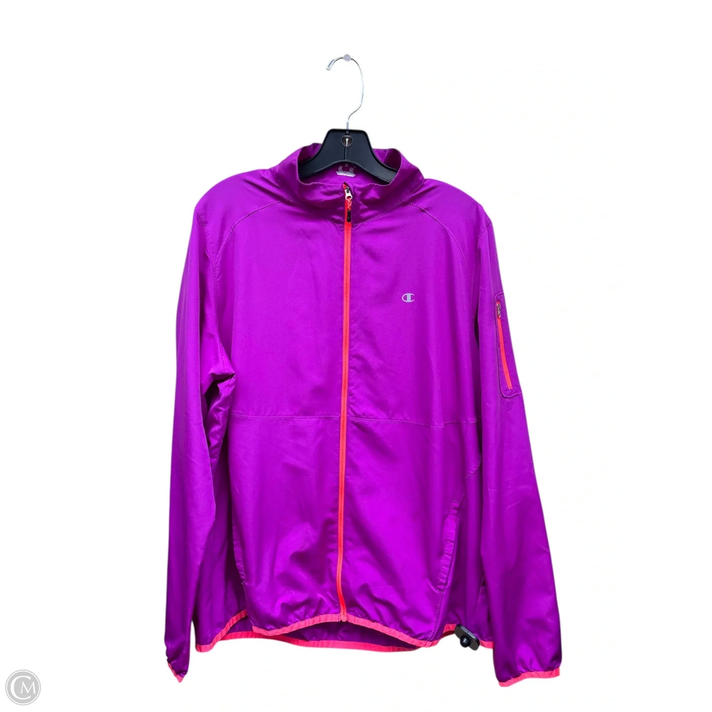 Athletic Jacket By Champion In Purple, Size: Xl