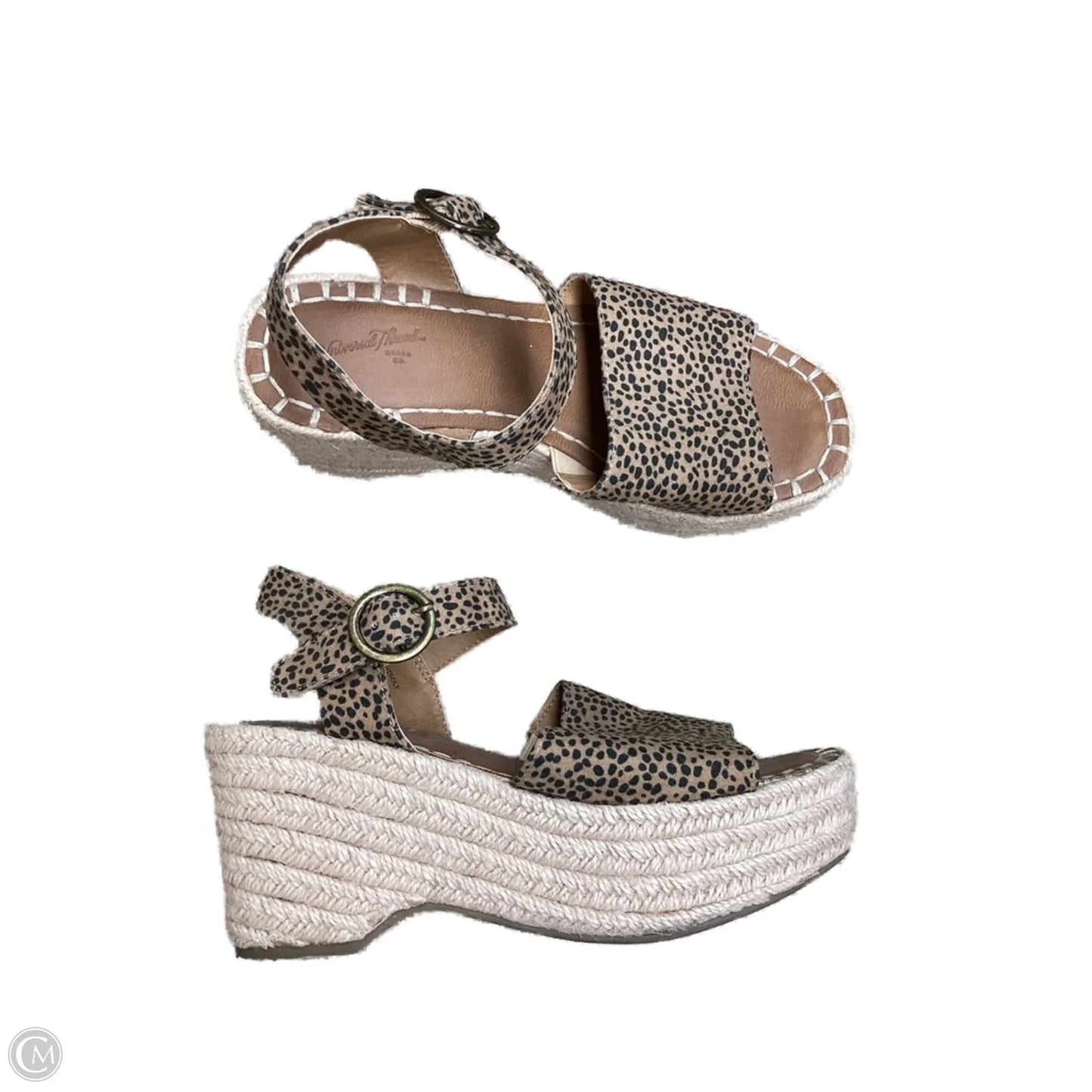 Sandals Heels Wedge By Universal Thread In Animal Print, Size: 6