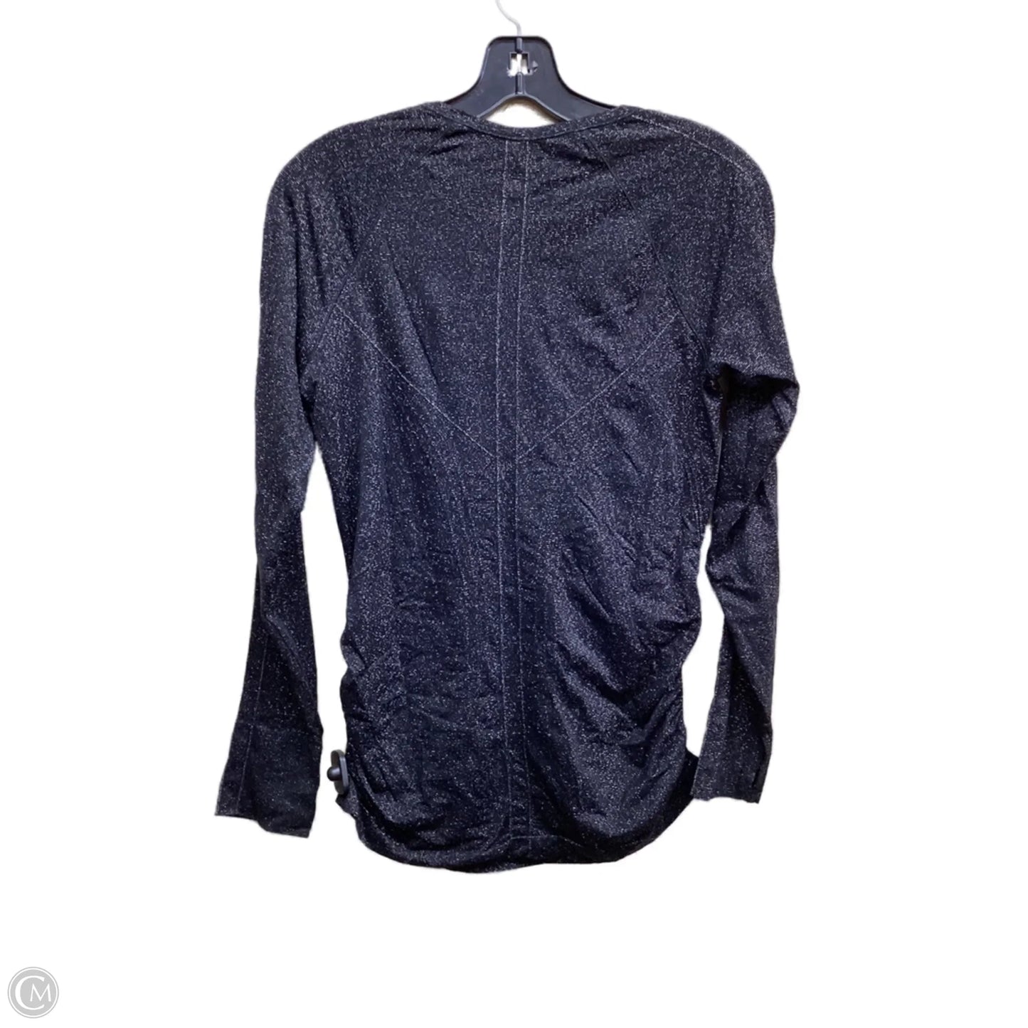 Athletic Top Long Sleeve Crewneck By Athleta In Black & Silver, Size: M