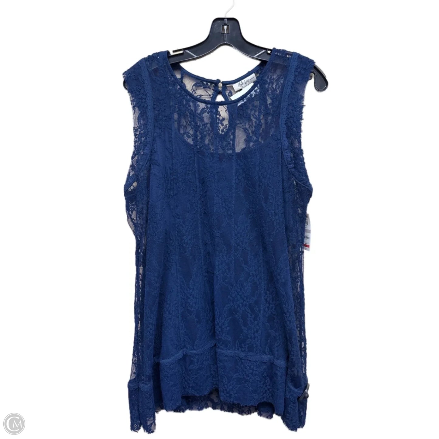 Top Sleeveless By Style And Company In Navy, Size: 1x