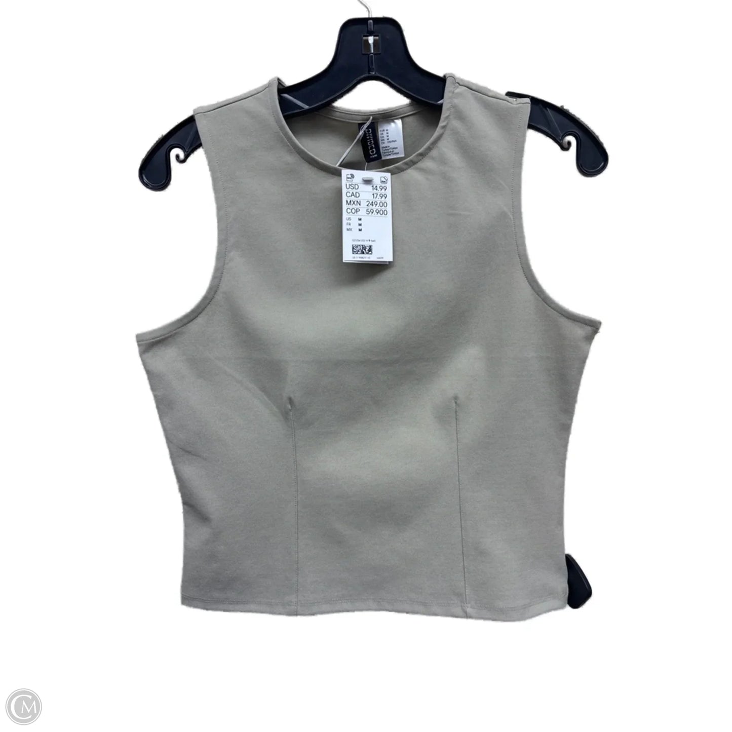 Top Sleeveless By Divided In Beige, Size: M