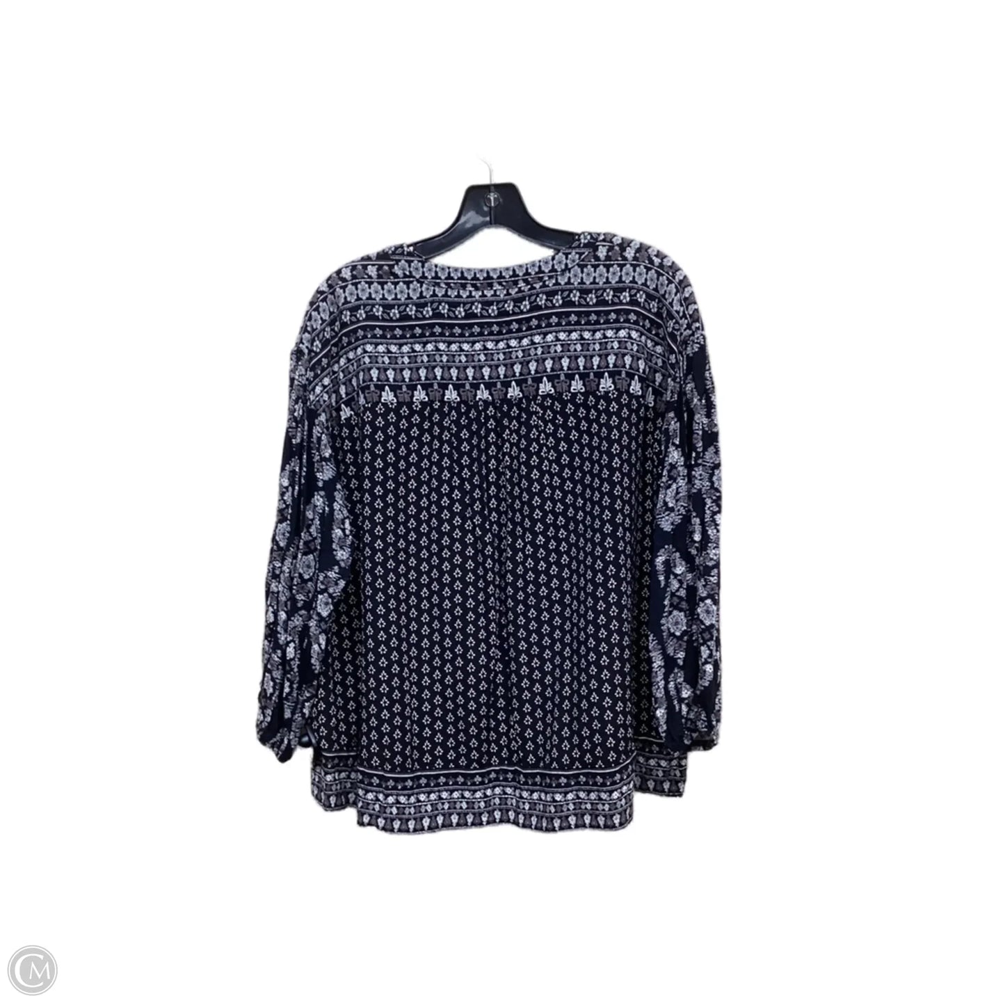 Top Long Sleeve By Knox Rose In Floral Print, Size: L