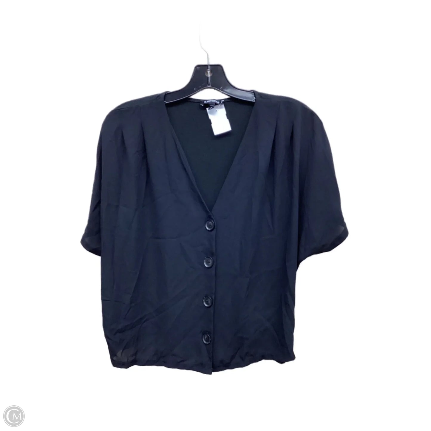 Top Short Sleeve By Express In Black, Size: S