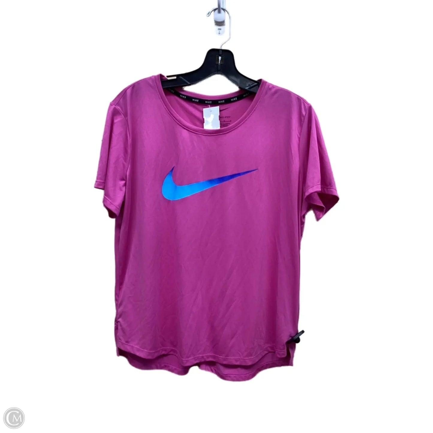 Athletic Top Short Sleeve By Nike Apparel In Pink, Size: L