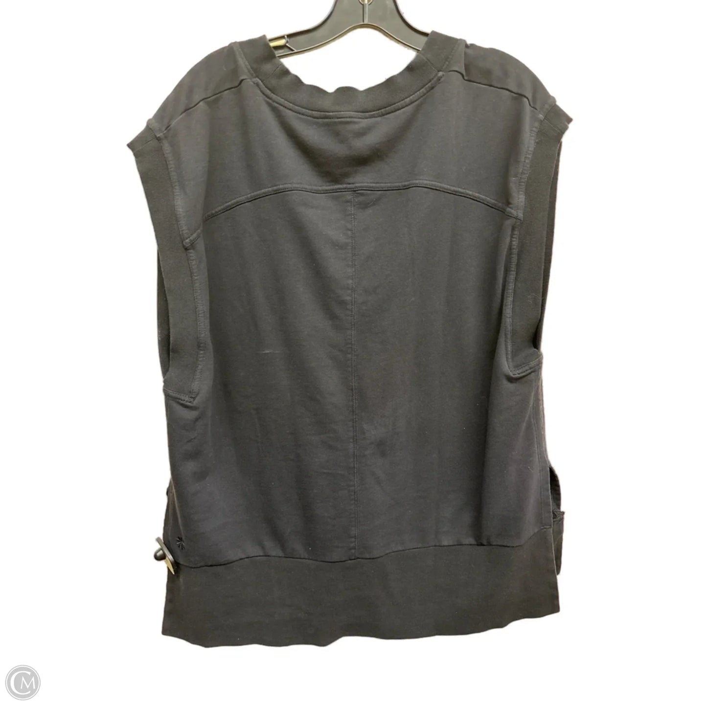 Athletic Top Short Sleeve By Athleta In Black, Size: L