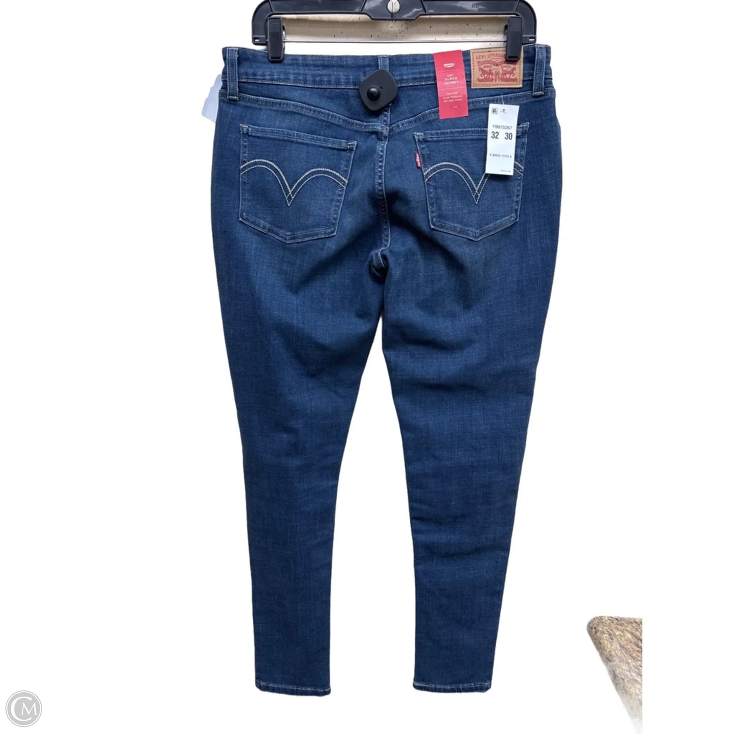 Jeans Skinny By Levis In Blue Denim, Size: 14