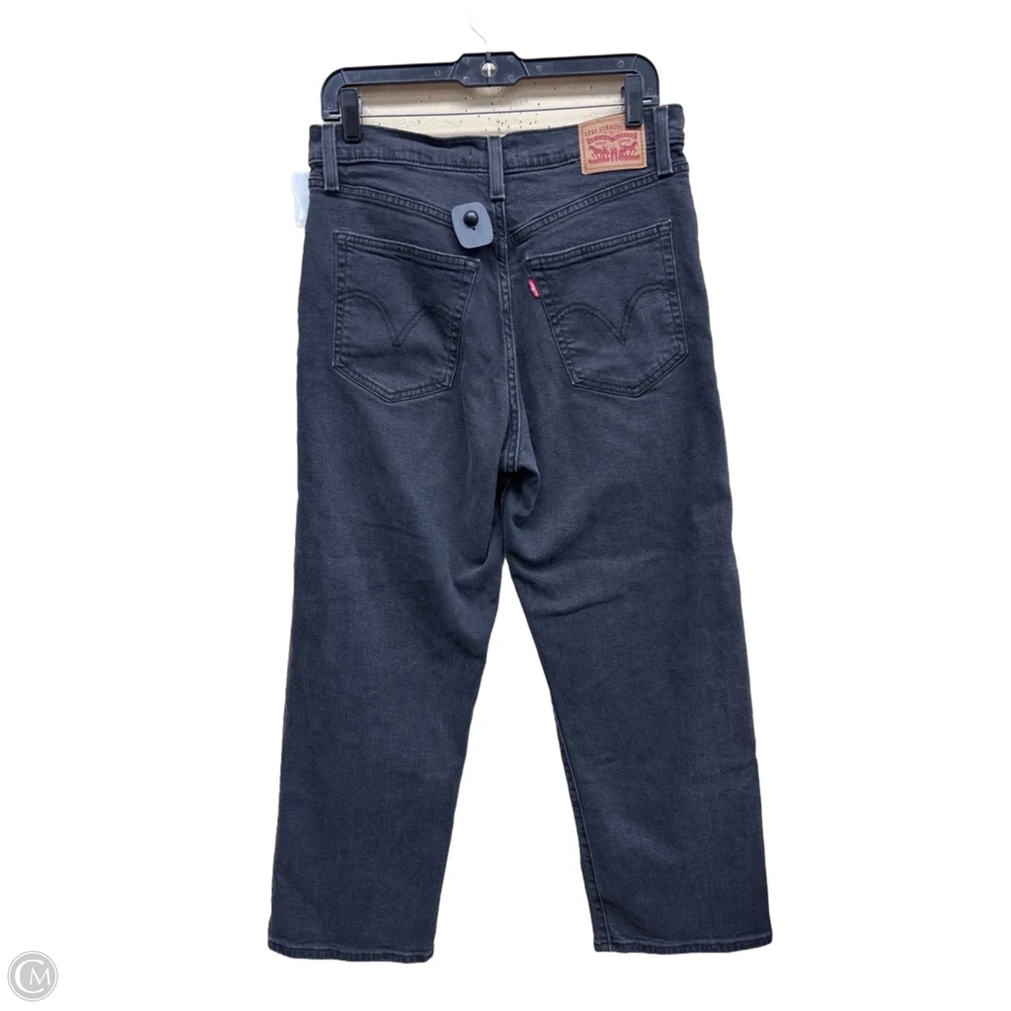 Jeans Straight By Levis In Black Denim, Size: 10