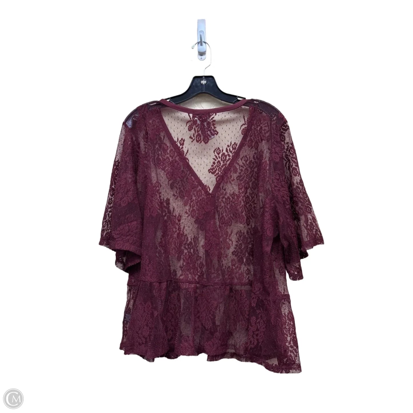 Top Short Sleeve By Lane Bryant In Maroon, Size: 22