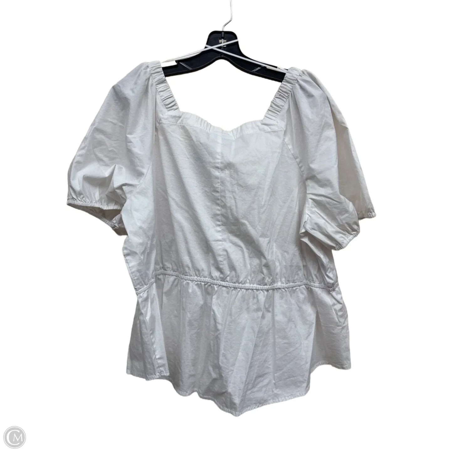 Top Short Sleeve By Liz Claiborne In White, Size: 1x