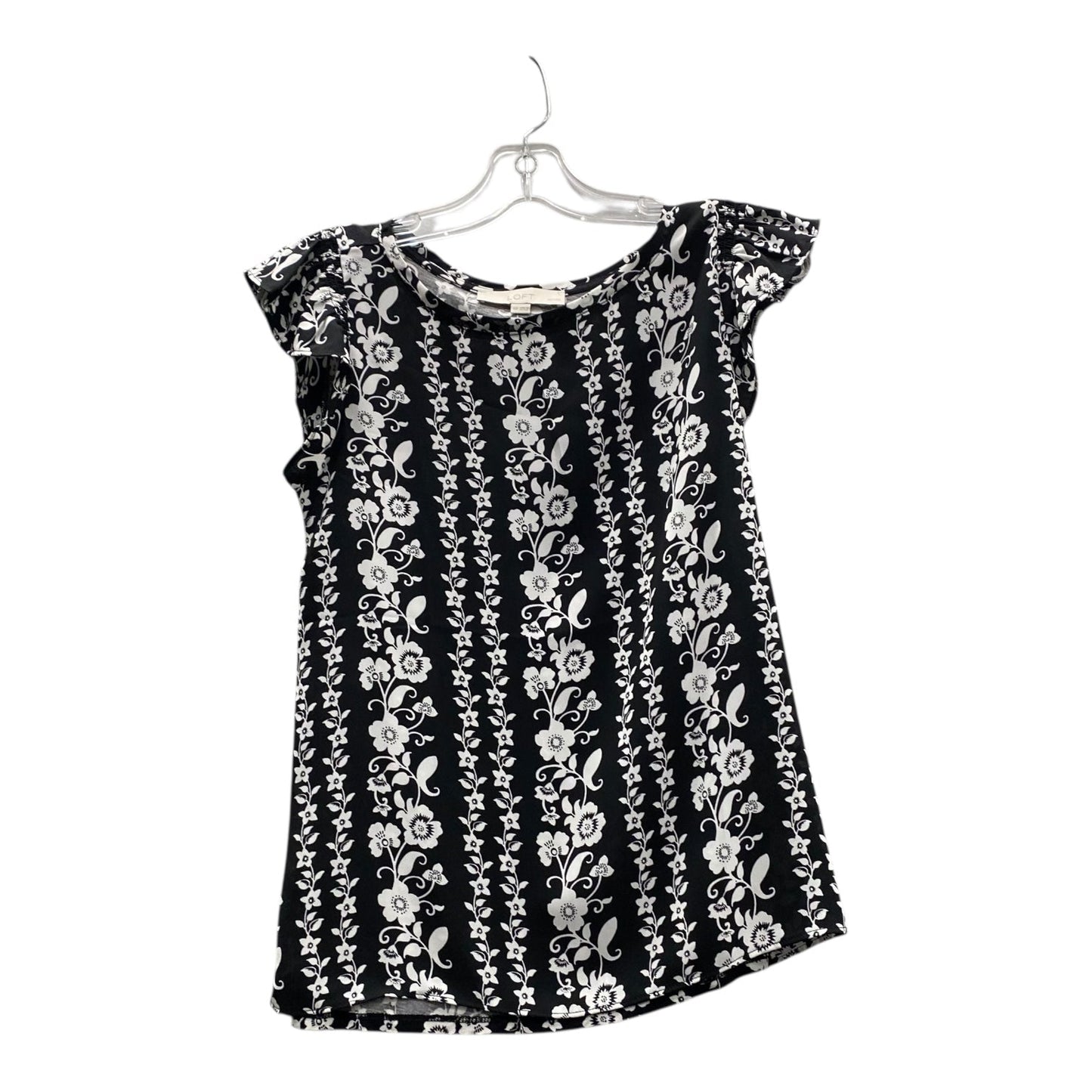 Top Sleeveless By Loft In Black & White, Size:Xsp