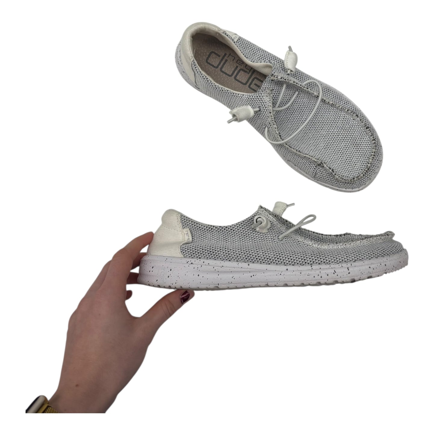 Shoes Flats By Hey Dude In Cream, Size:6