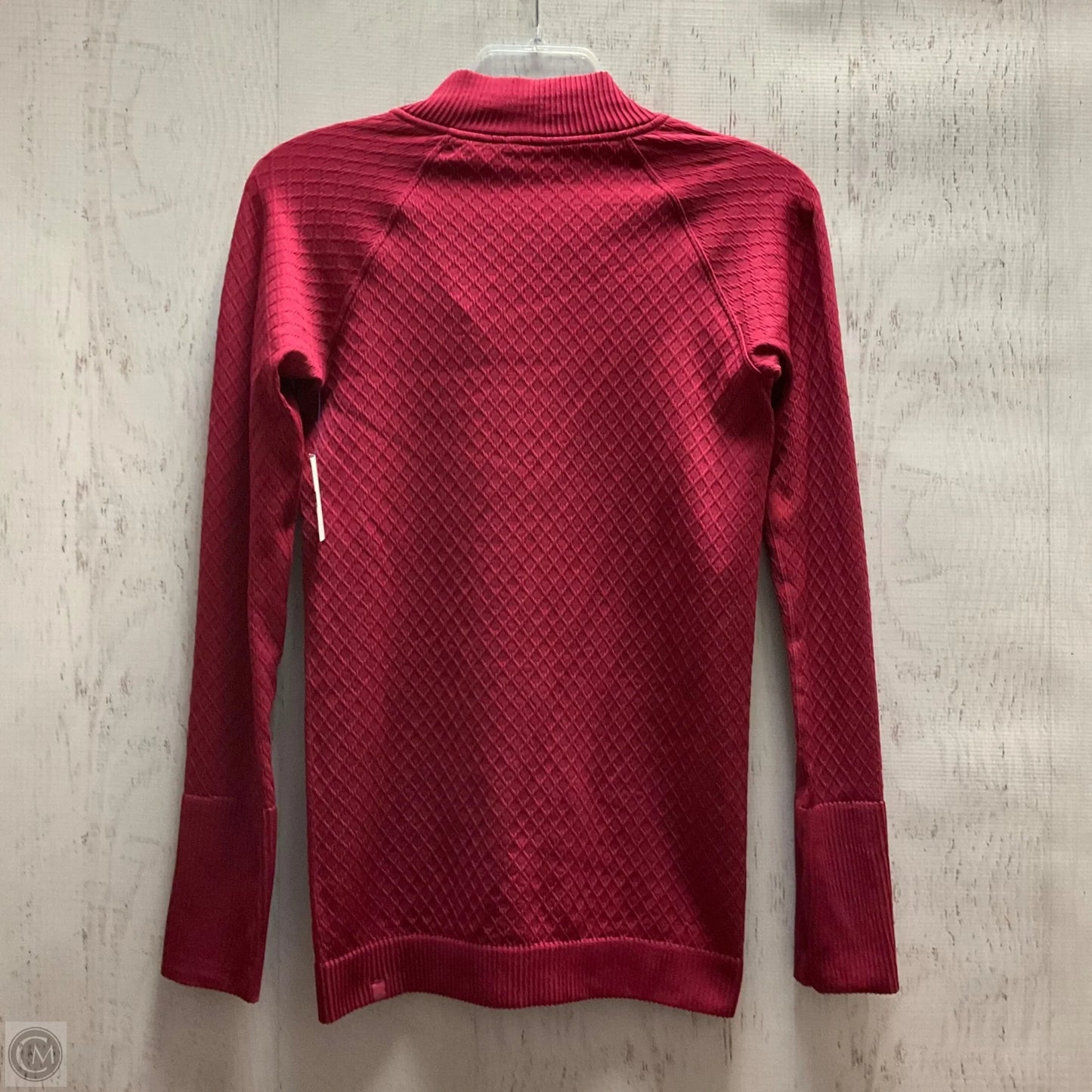 Athletic Top Long Sleeve Collar By Lululemon In Maroon, Size: M