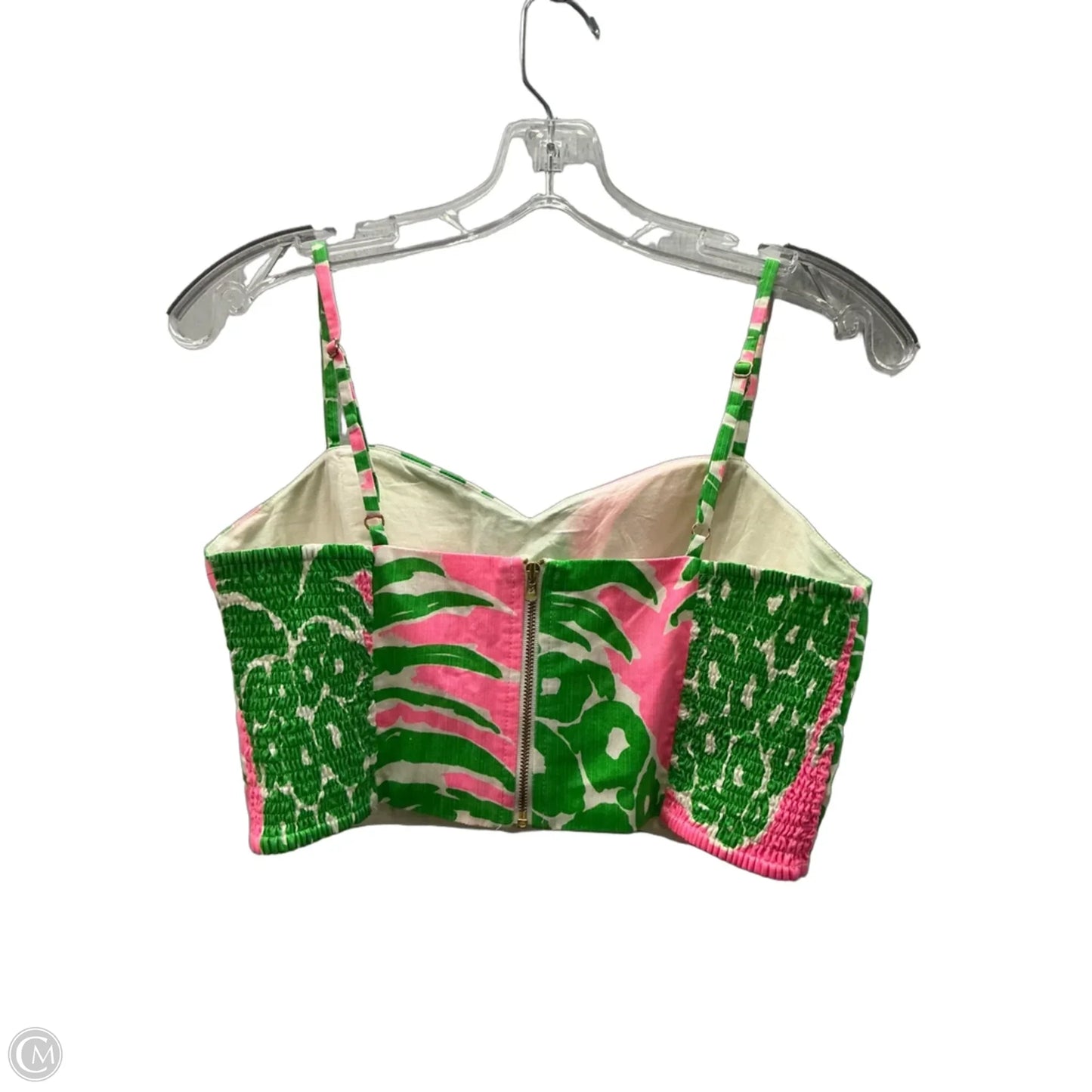 Top Sleeveless Designer By Lilly Pulitzer In Green & Pink, Size: 4