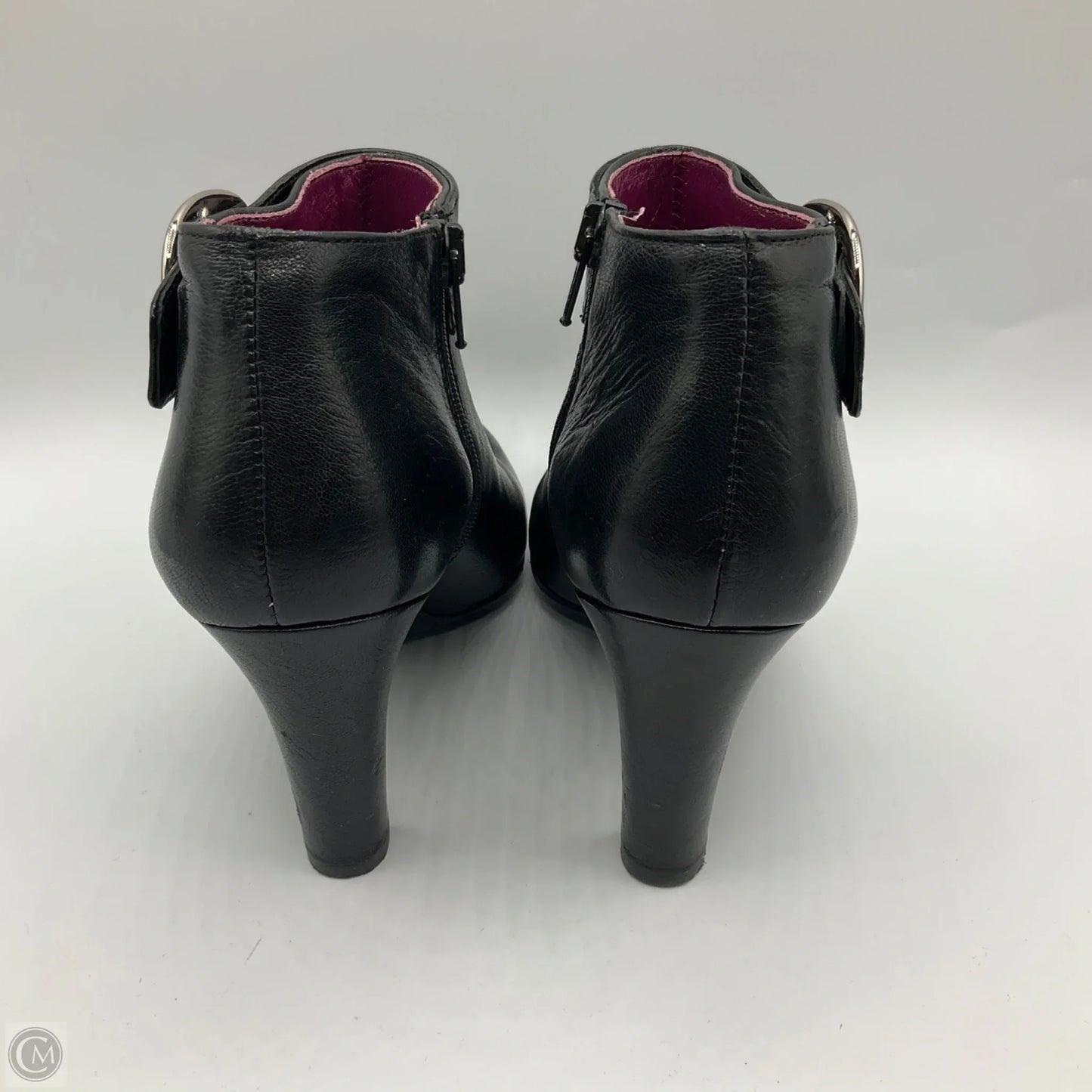 Boots Ankle Heels By Coach In Black, Size: 6