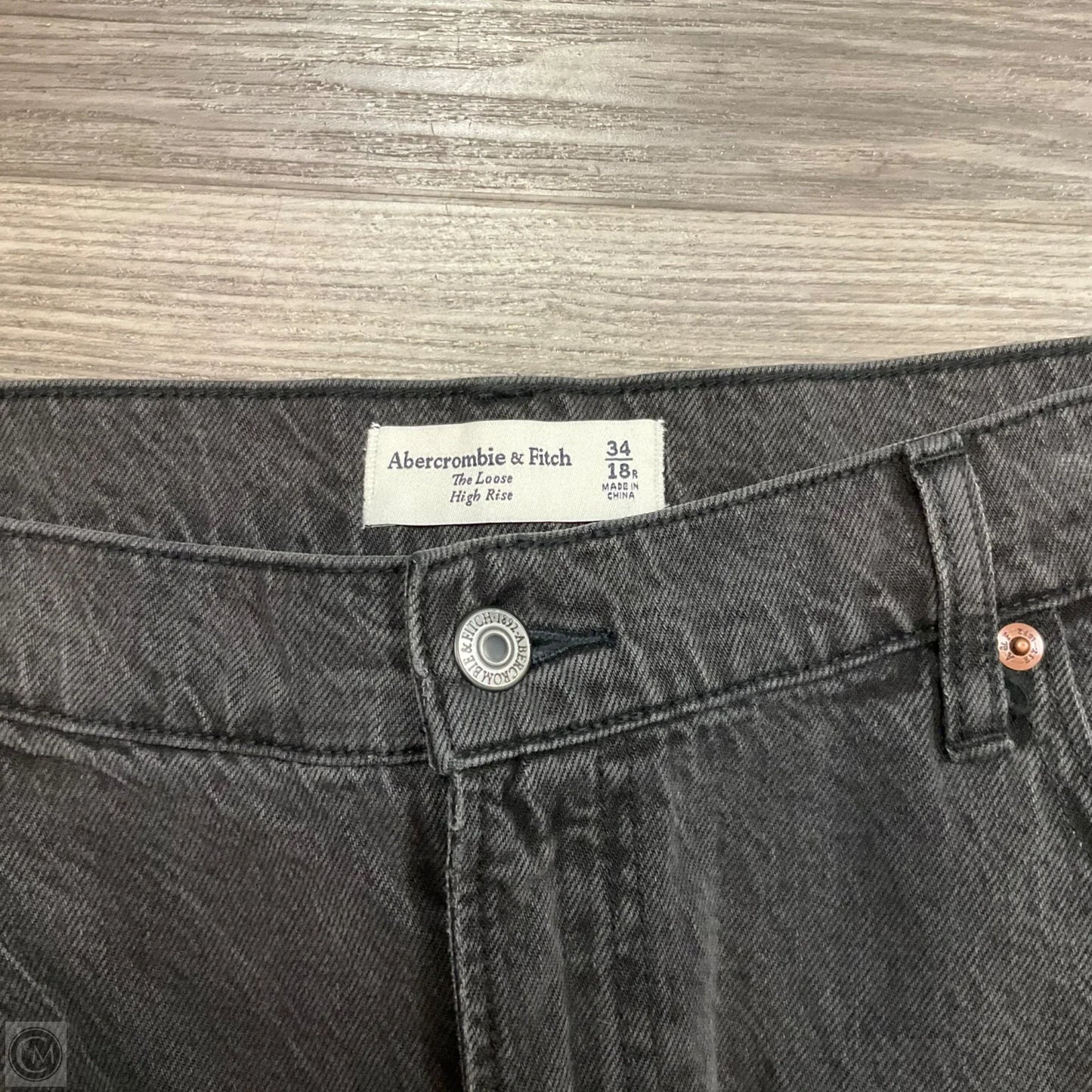 Jeans Straight By Abercrombie And Fitch In Black, Size: 18