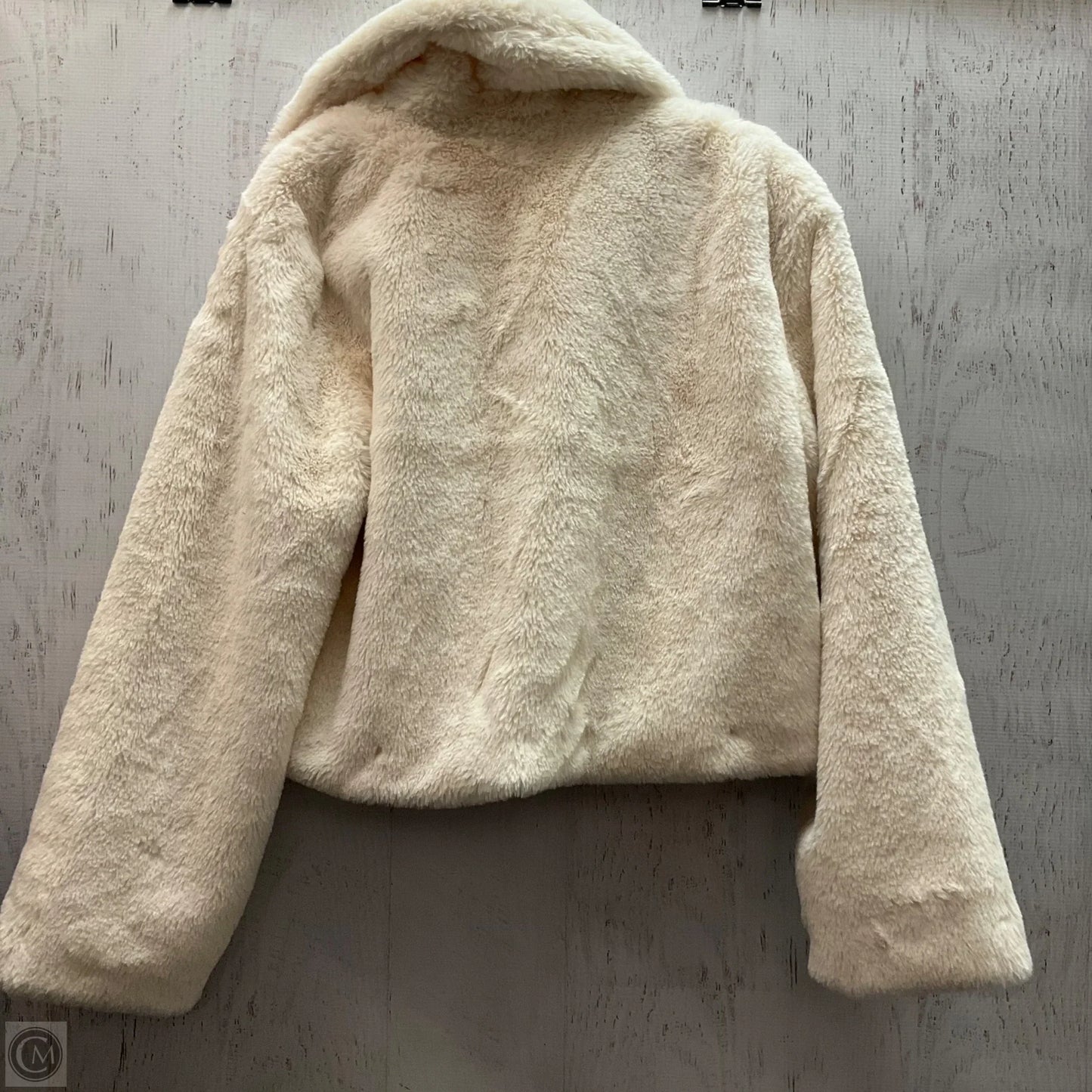 Jacket Faux Fur & Sherpa By Steve Madden In White, Size: M