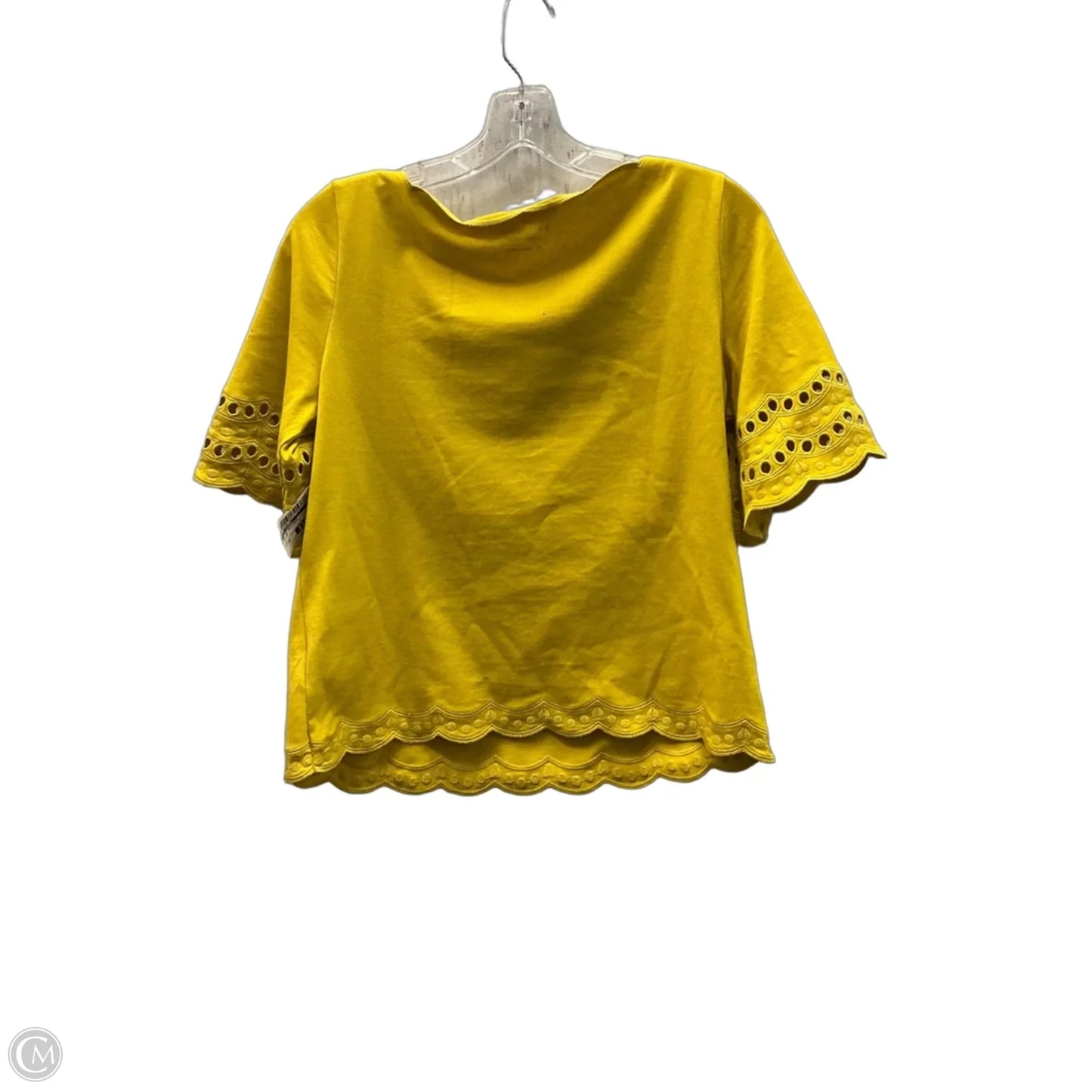 Top Short Sleeve Designer By Kate Spade In Yellow, Size: Xs