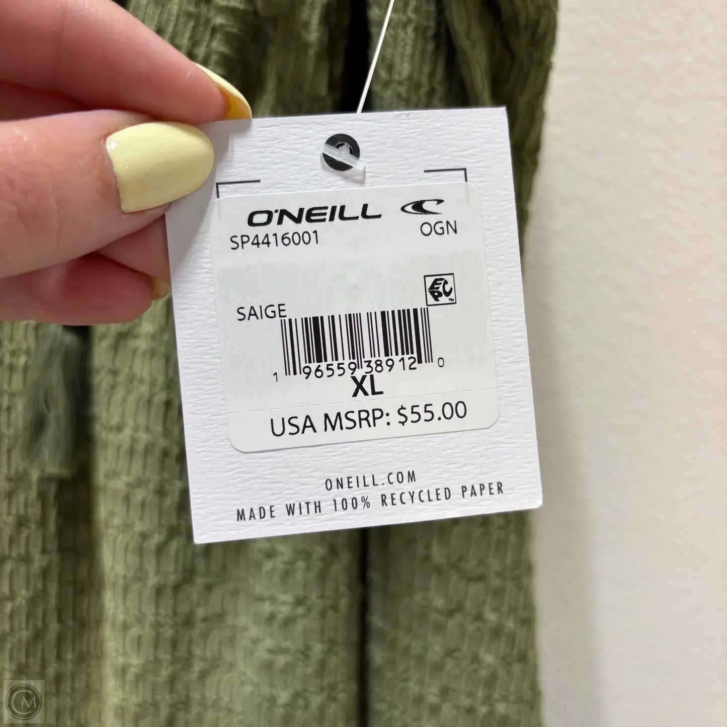 Dress Casual Short By Oneill In Green, Size: Xl
