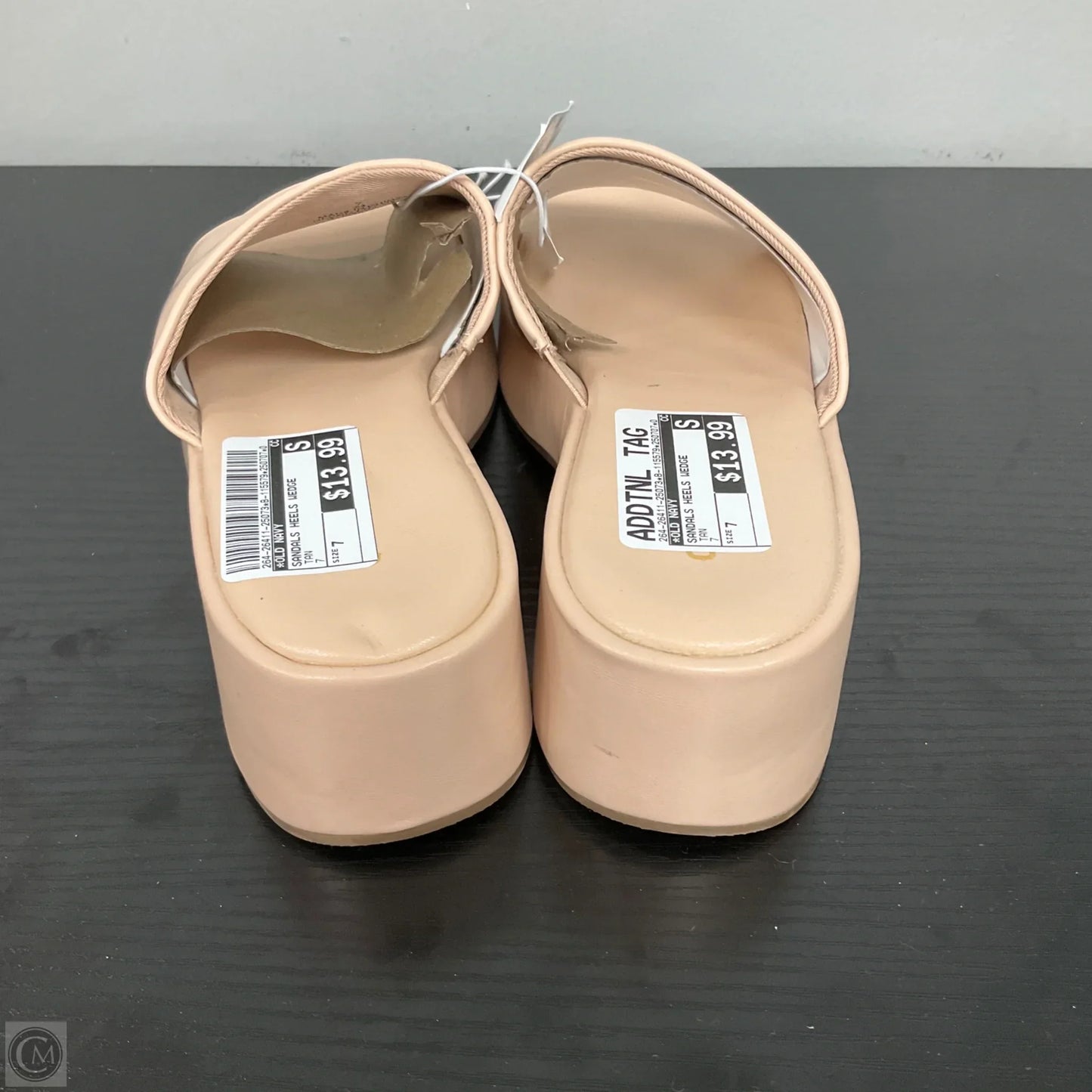 Sandals Heels Wedge By Old Navy In Tan, Size: 7