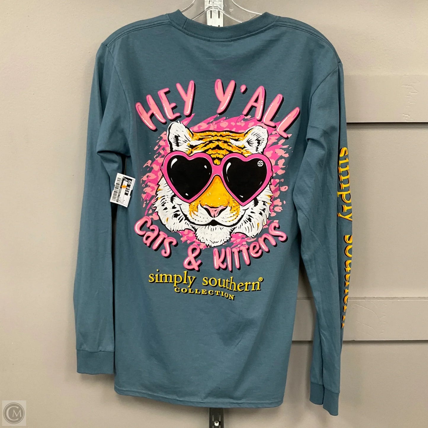 Top Long Sleeve By Simply Southern In Blue, Size: S