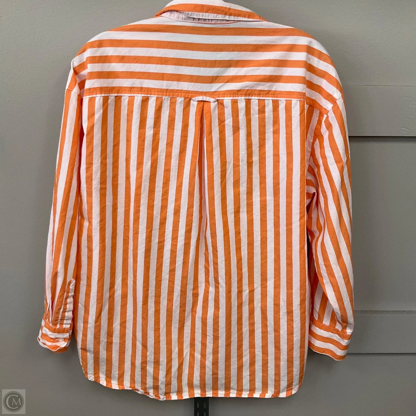 Top Long Sleeve By Old Navy In Orange & White, Size: S