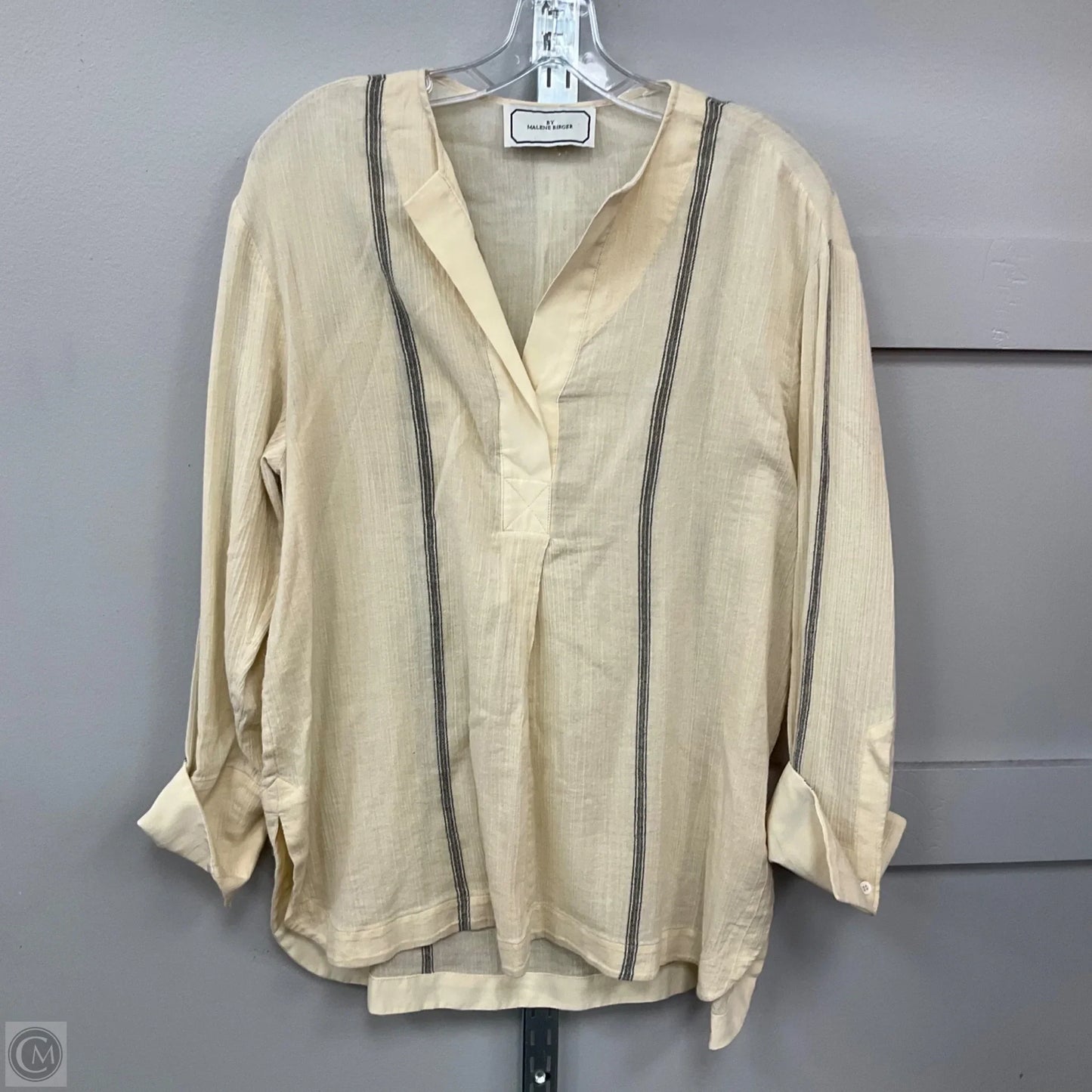 Blouse Long Sleeve By Malene Birger In Cream, Size: L