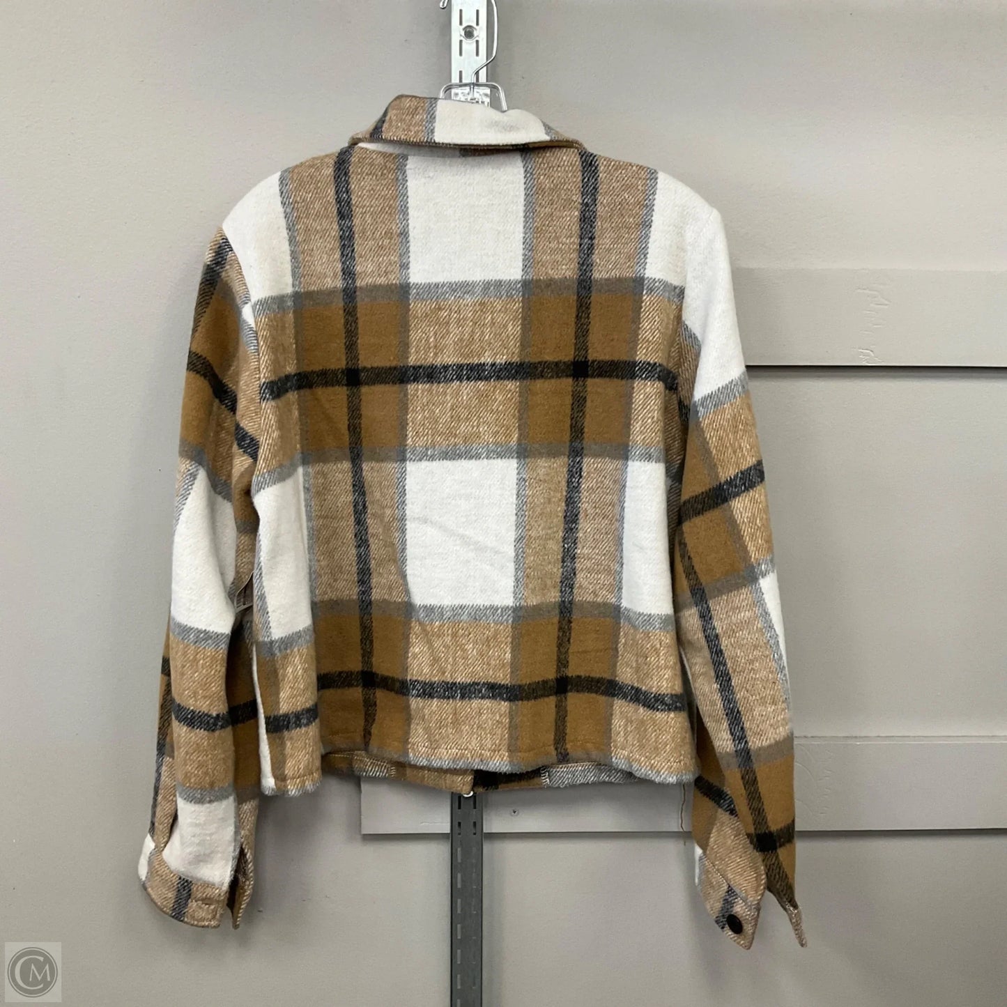 Jacket Faux Fur & Sherpa By Shein In Plaid, Size: L