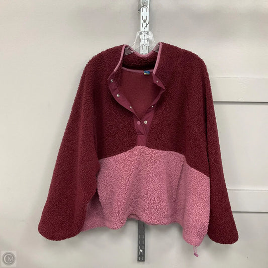 Jacket Faux Fur & Sherpa By Old Navy In Maroon, Size: 3x