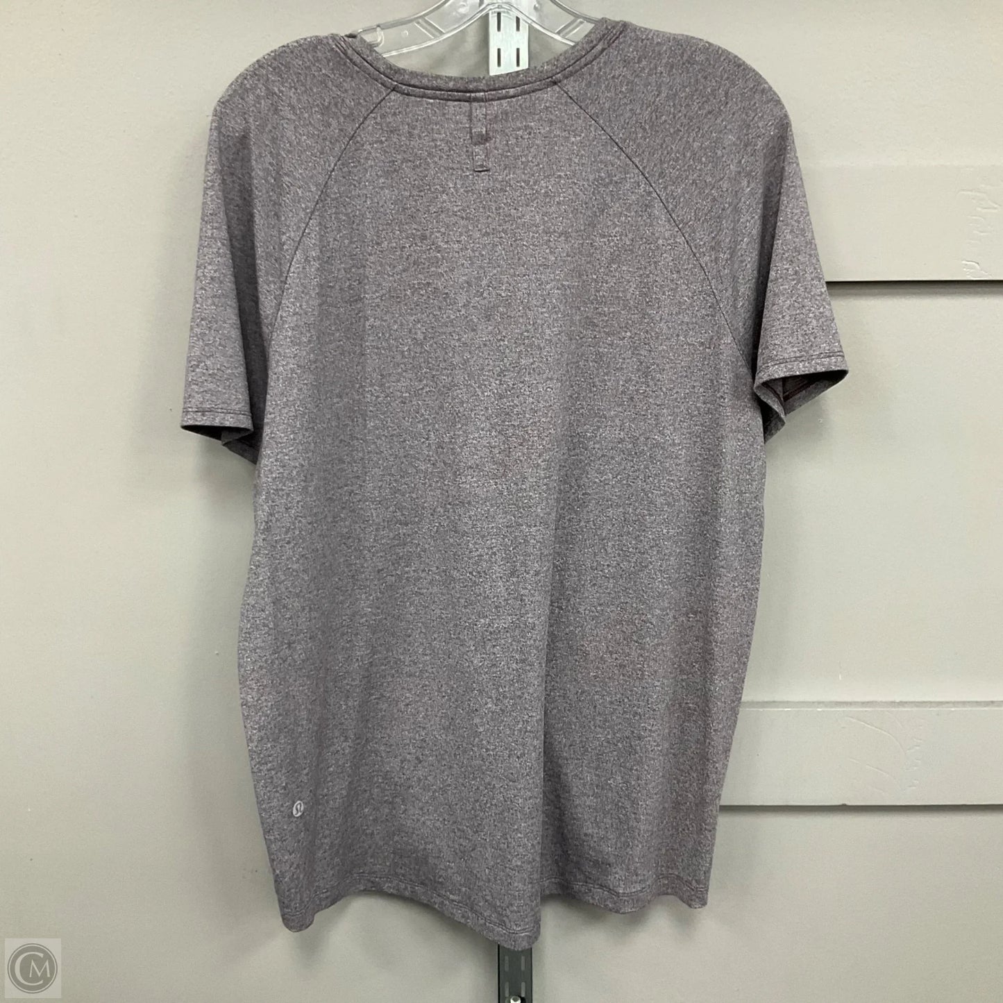 Athletic Top Short Sleeve By Lululemon In GreyPurple, Size: 14