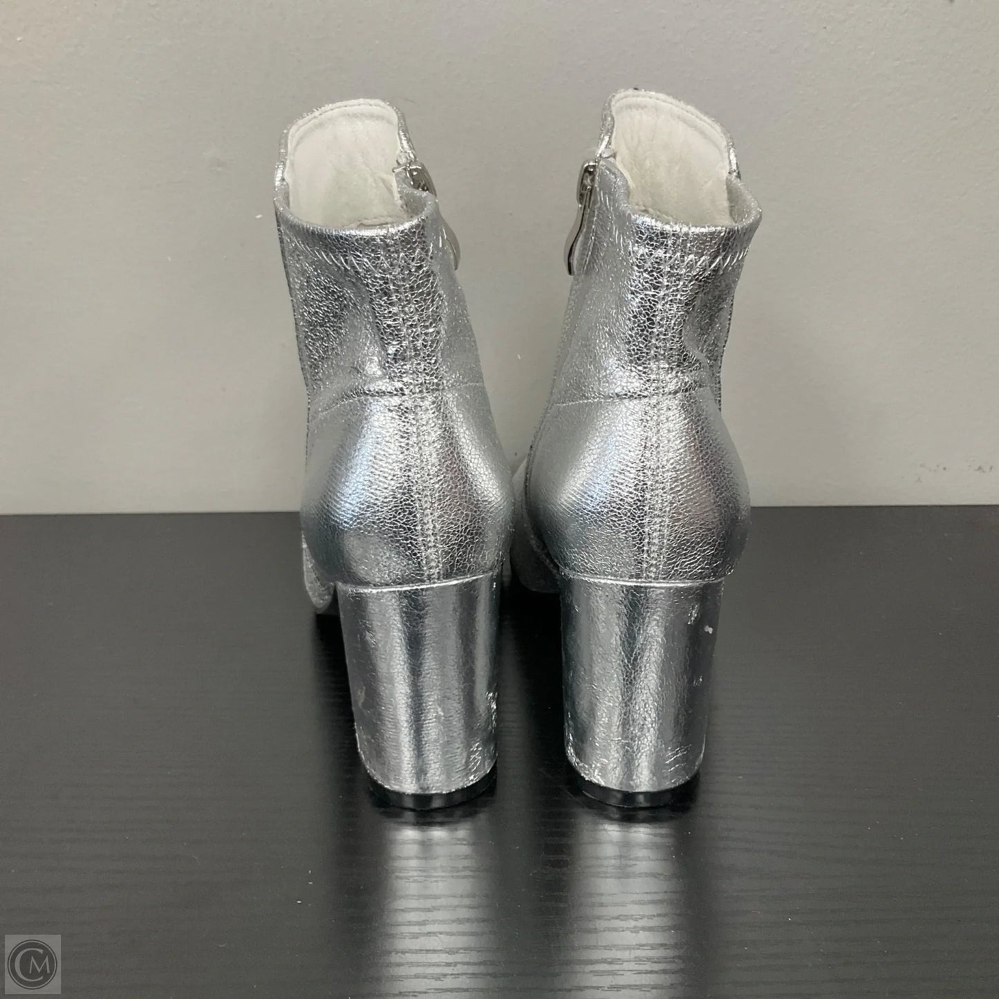 Boots Ankle Flats By Mia In Silver, Size: 6.5