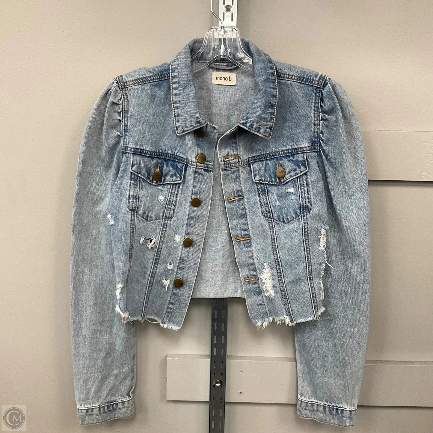 Jacket Denim By Mono B In Blue Denim, Size: S