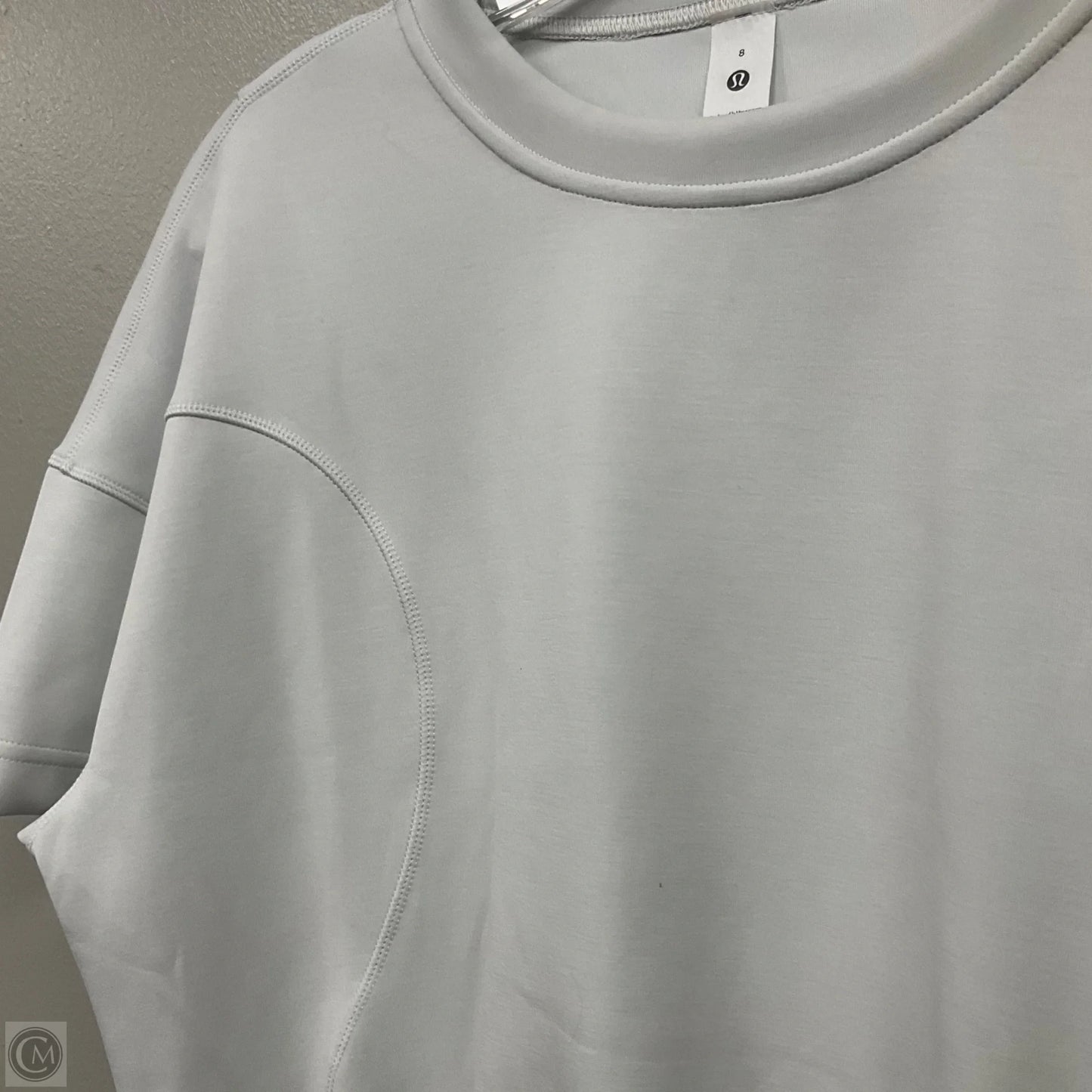 Top Short Sleeve By Lululemon In Grey, Size: 8