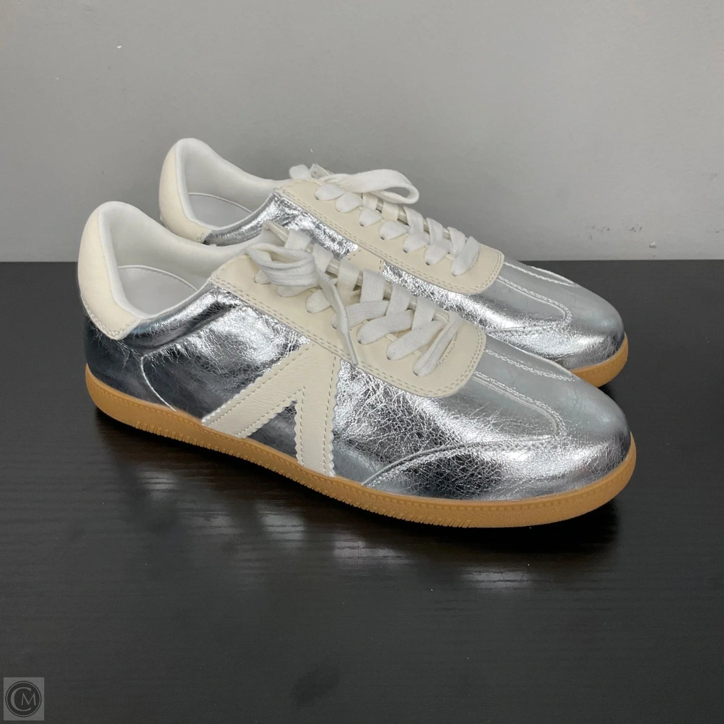 Shoes Sneakers By Mia In Silver, Size: 7.5